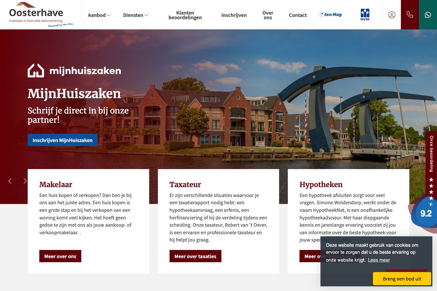 Website screenshot https://oosterhavemakelaars.nl