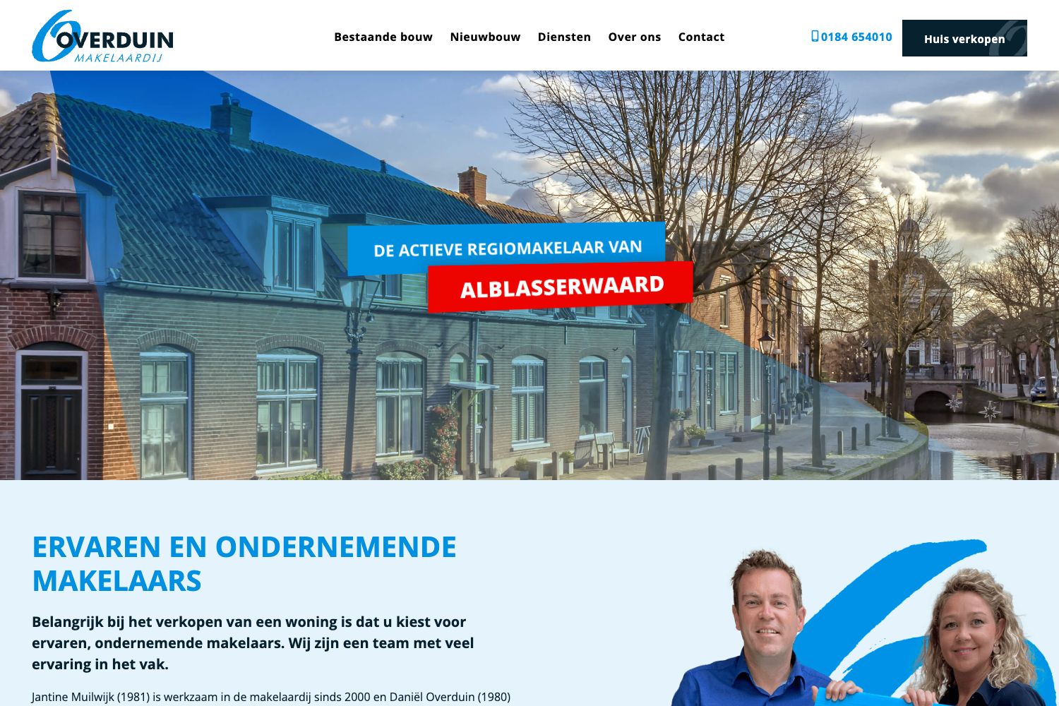 Website screenshot https://overduinmakelaardij.nl