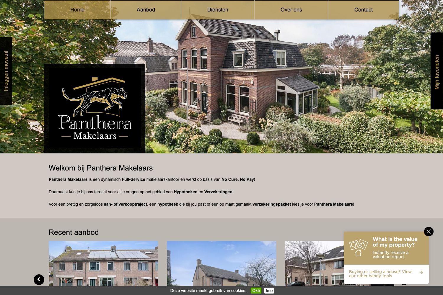 Website screenshot https://pantheramakelaars.nl