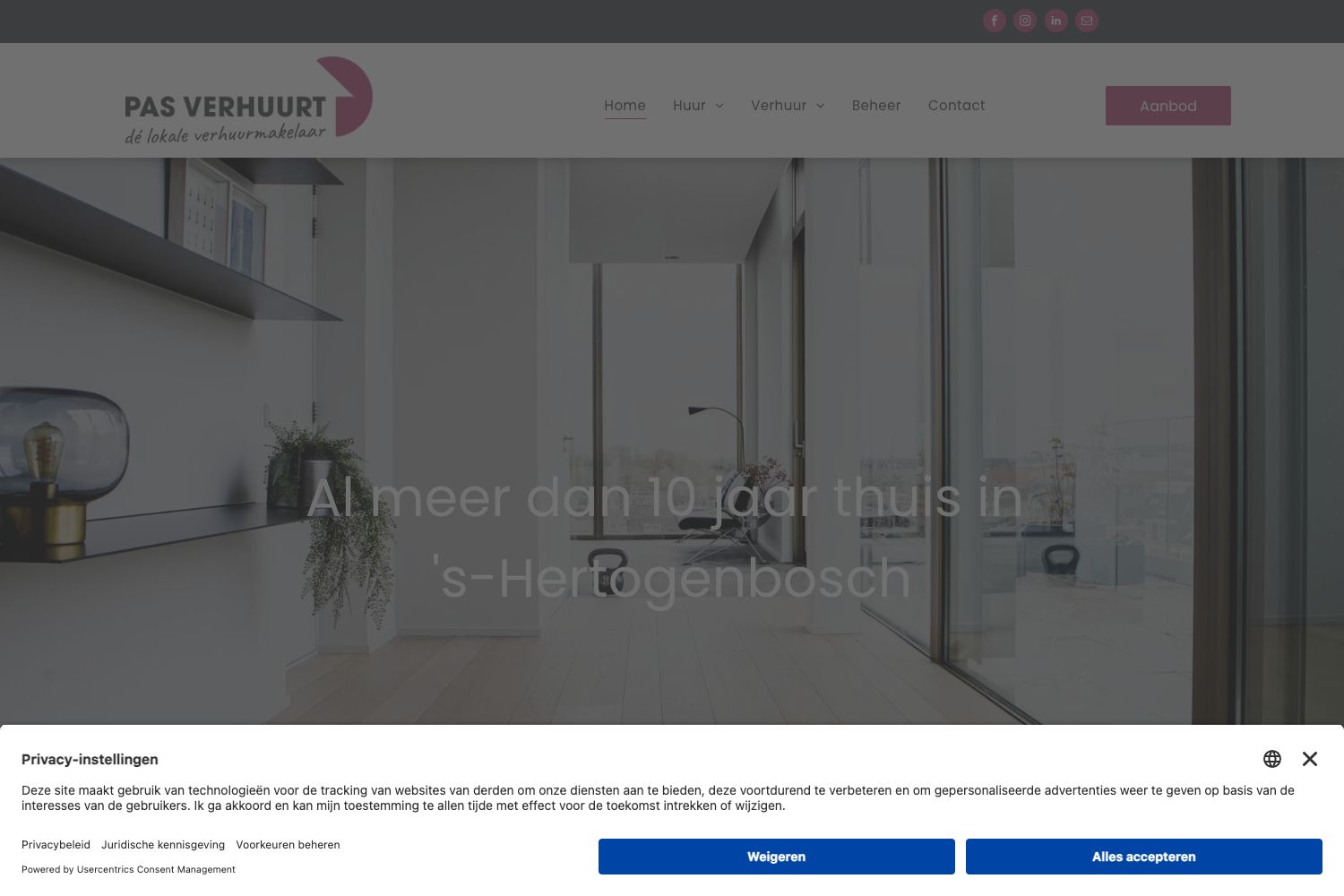 Website screenshot https://pasverhuurt.nl