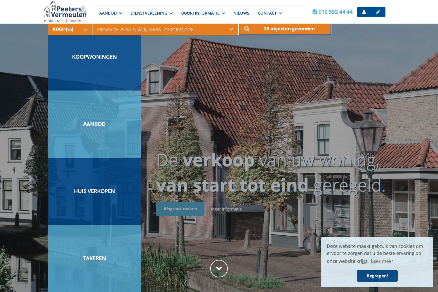 Website screenshot https://pvmakelaars.nl