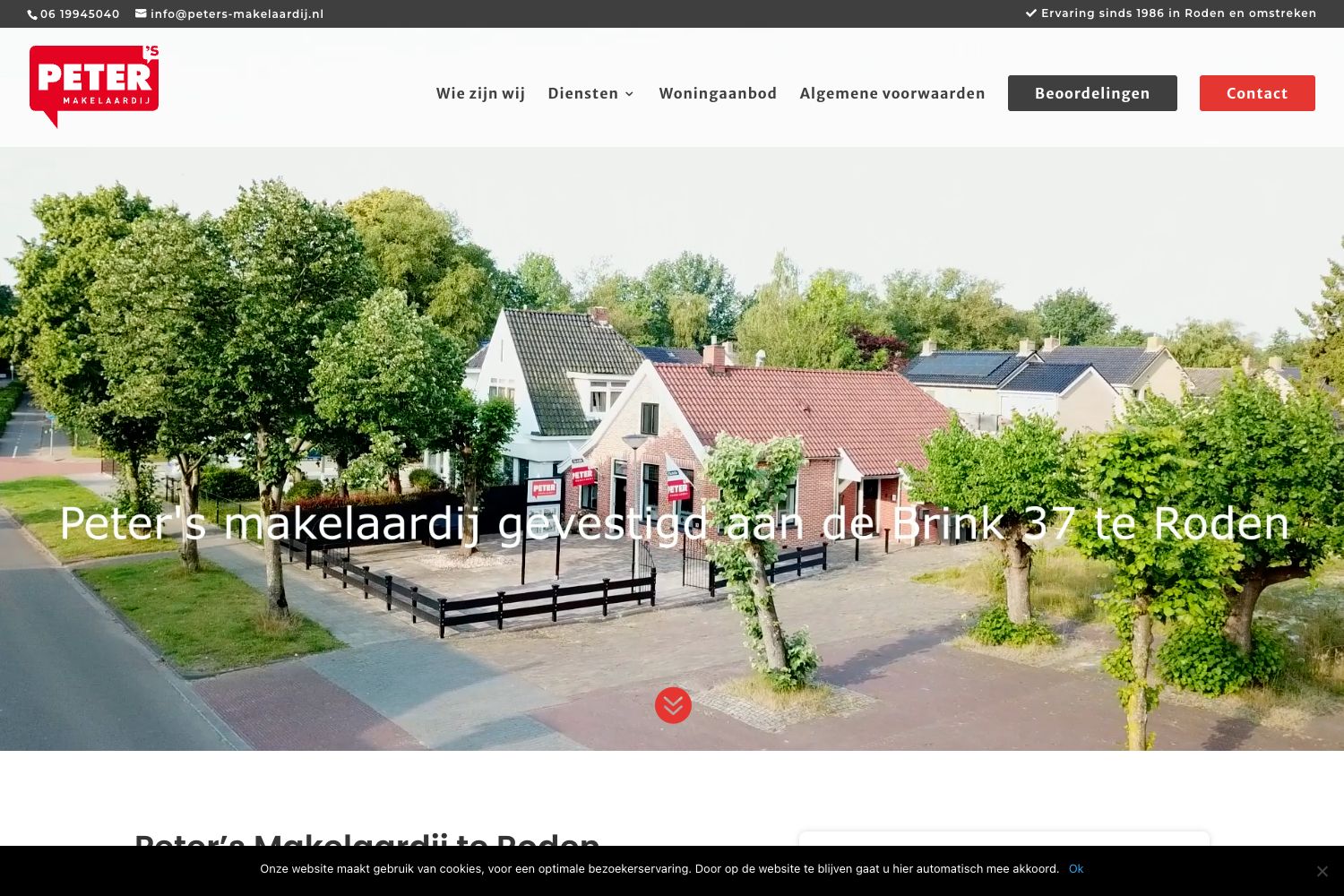 Website screenshot https://peters-makelaardij.nl