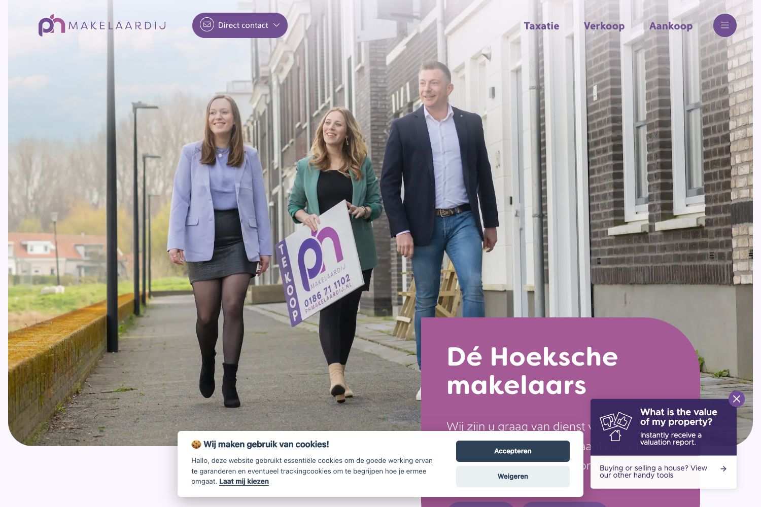 Website screenshot https://phmakelaardij.nl