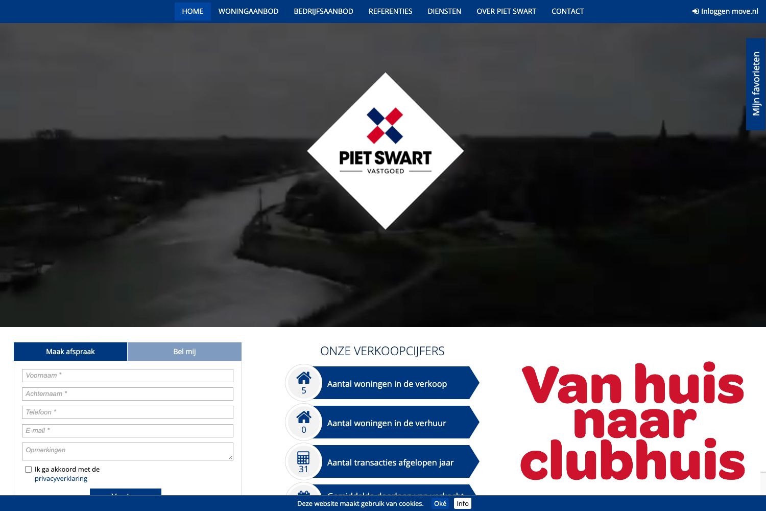 Website screenshot https://pietswartvastgoed.nl