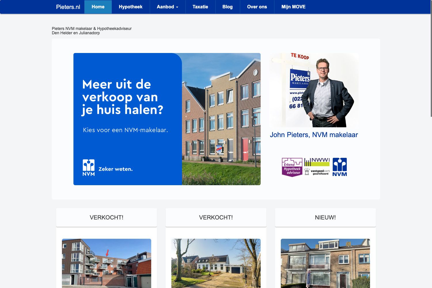 Website screenshot https://pieters.nl