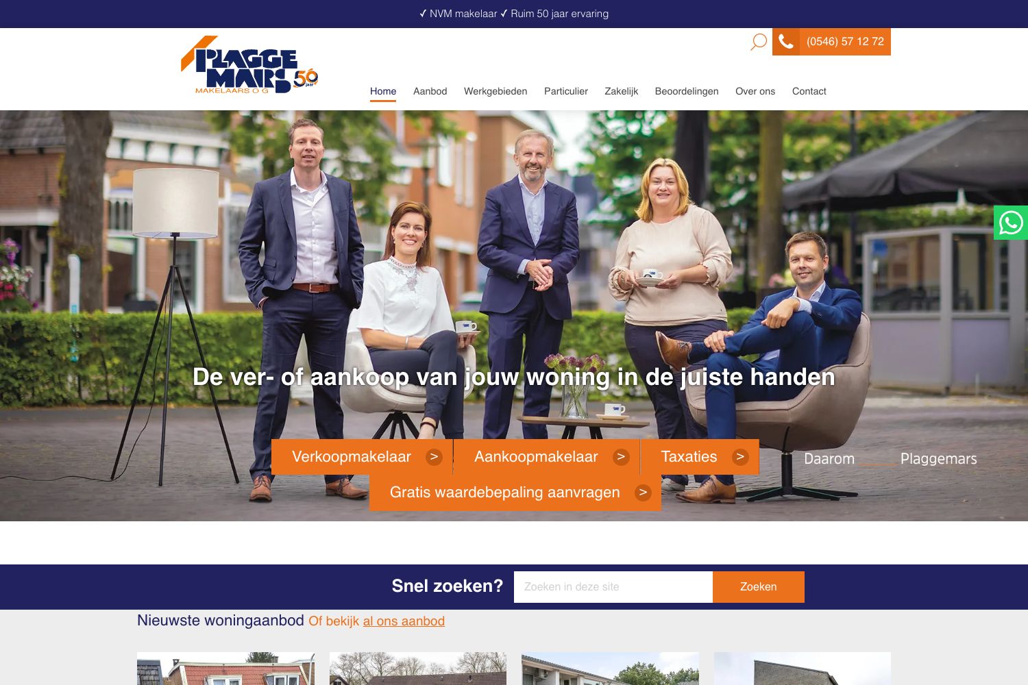 Website screenshot https://plaggemarsmakelaars.nl