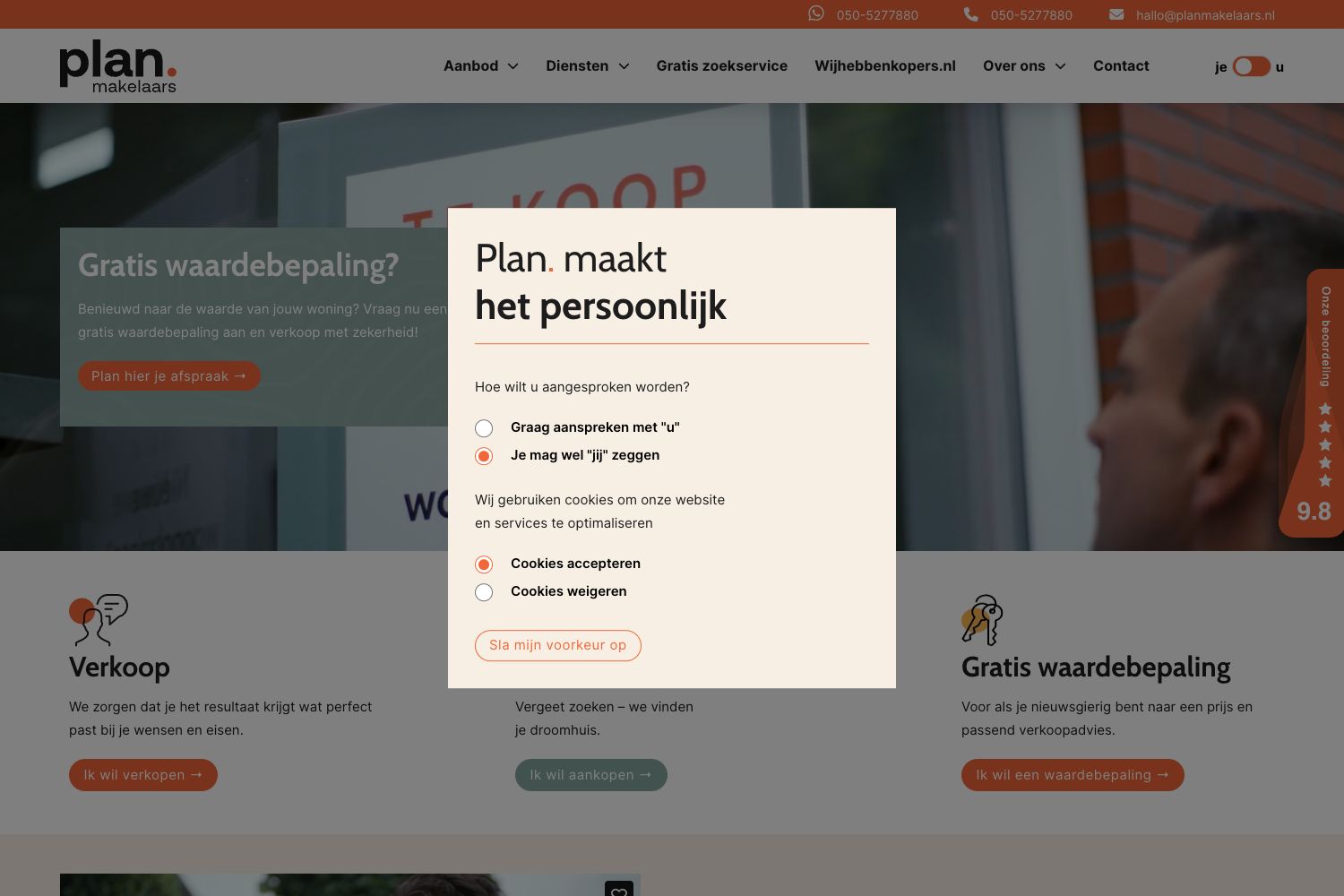 Website screenshot https://planmakelaars.nl
