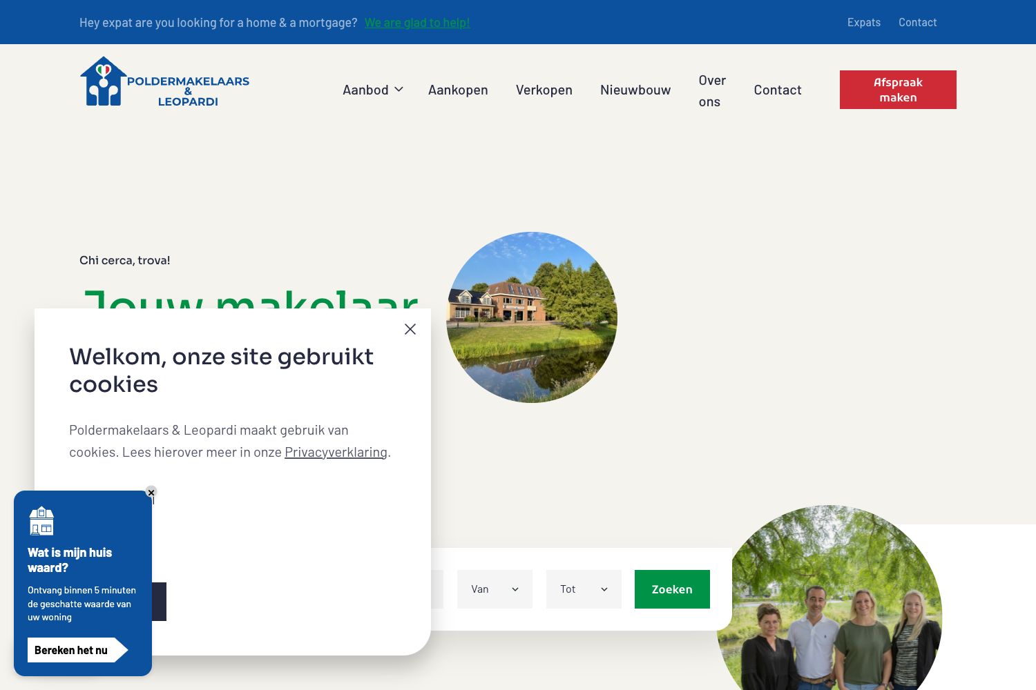 Website screenshot https://poldermakelaars.nl