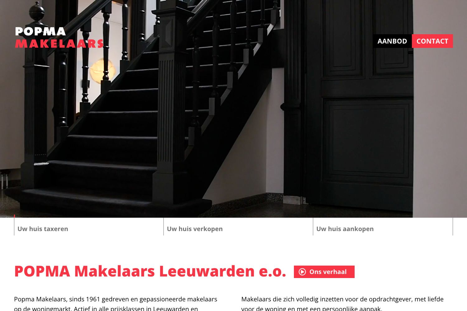 Website screenshot https://popma.nl