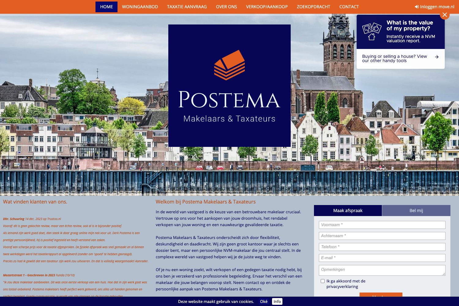 Website screenshot https://postema-makelaars.nl