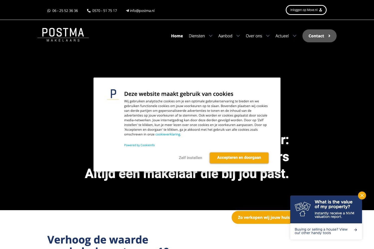 Website screenshot https://postma.nl