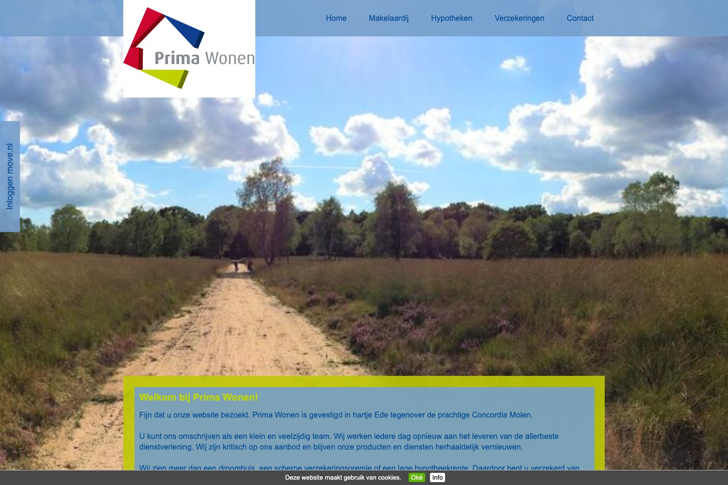 Website screenshot https://primawonen.nl