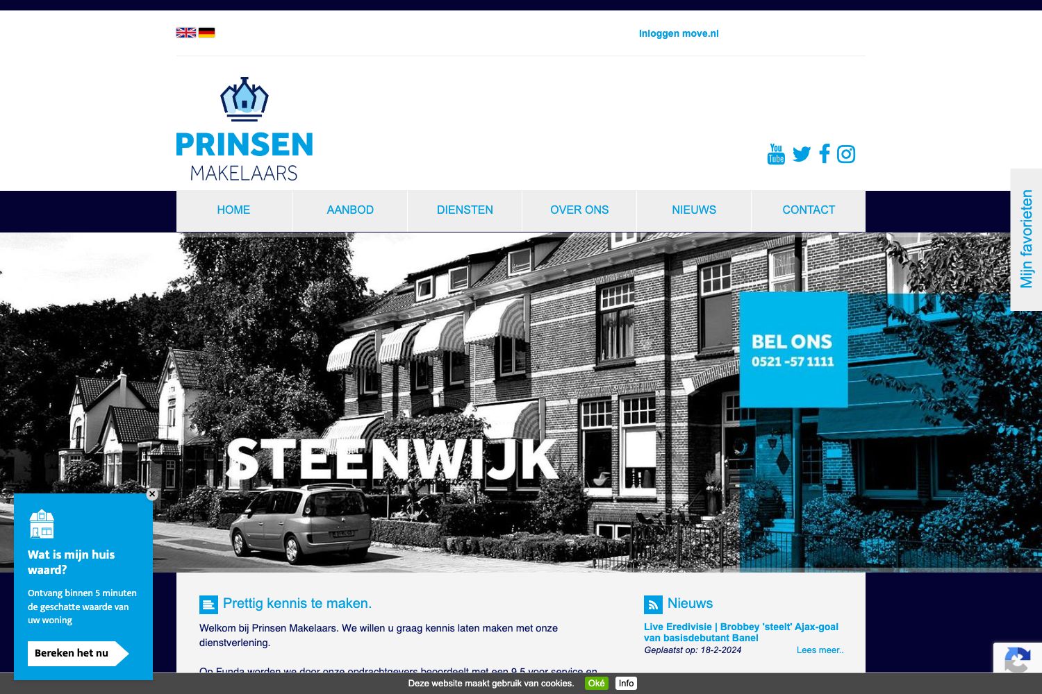 Website screenshot https://prinsenmakelaars.nl