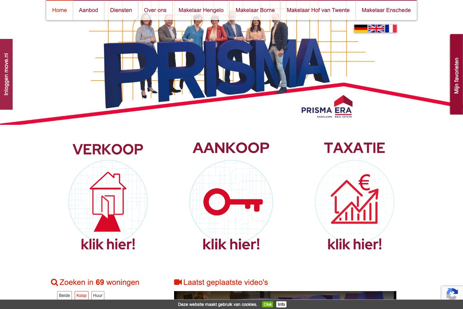 Website screenshot https://prismamakelaars.nl