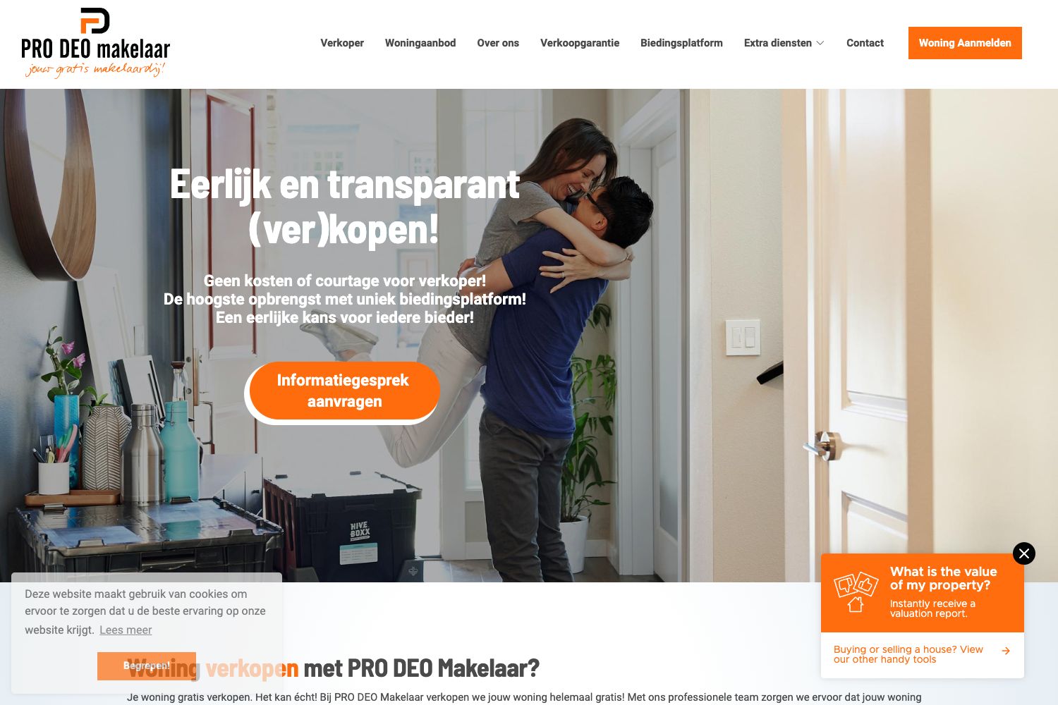 Website screenshot https://prodeomakelaar.nl