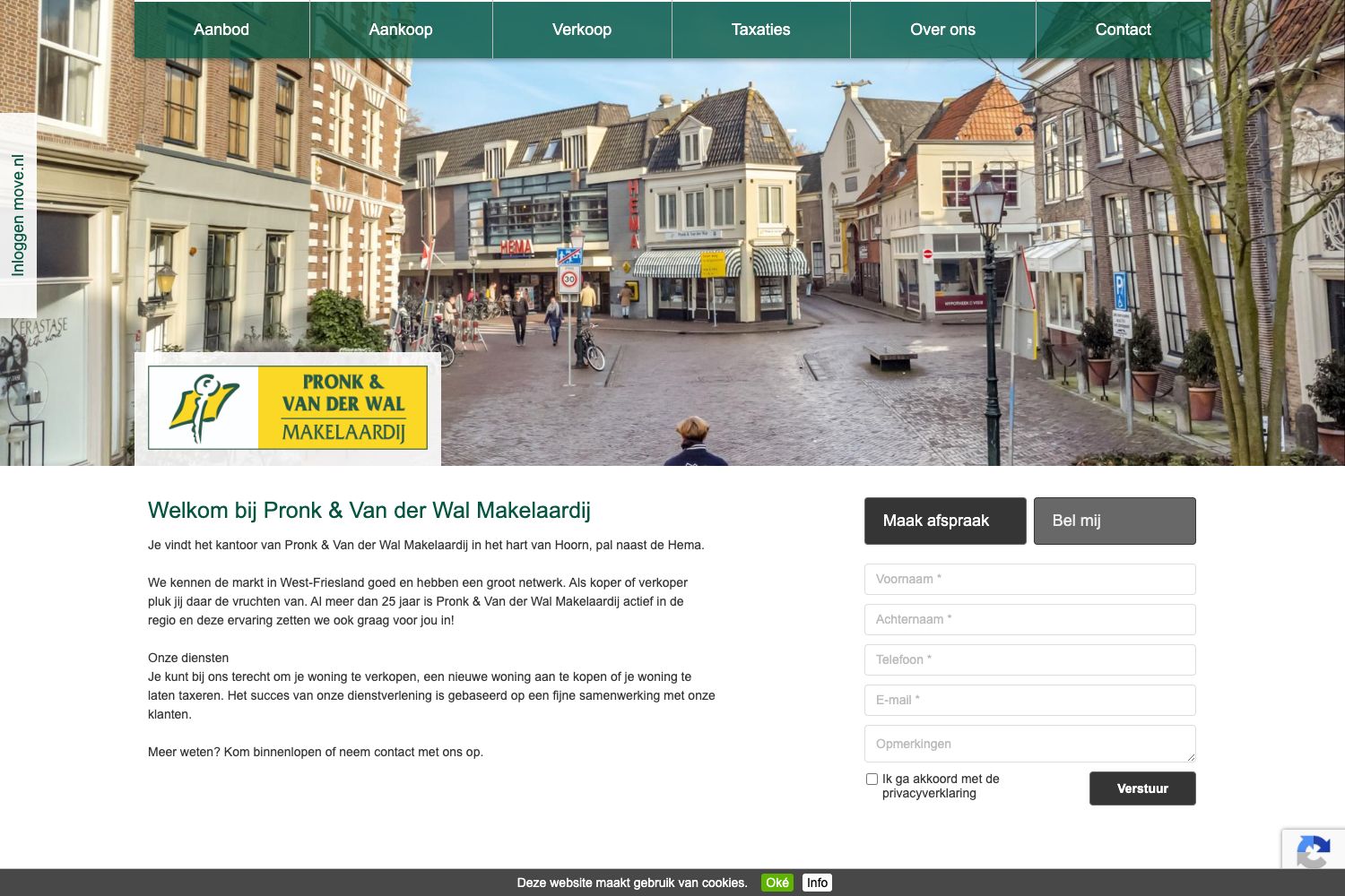 Website screenshot https://pronkvanderwal.nl