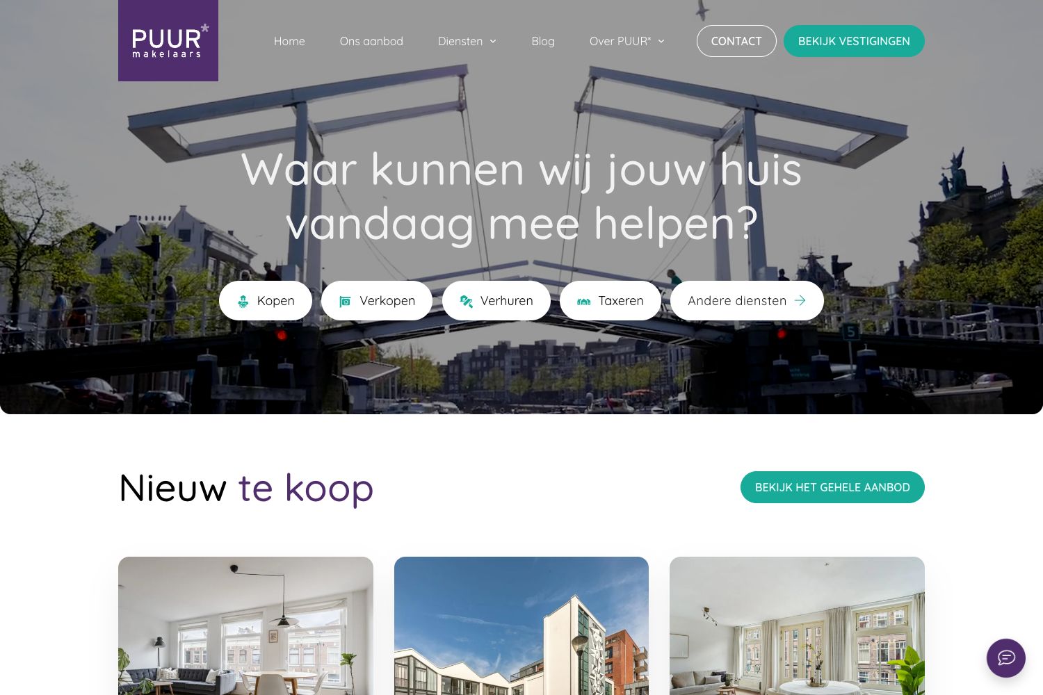 Website screenshot https://puurmakelaars.nl