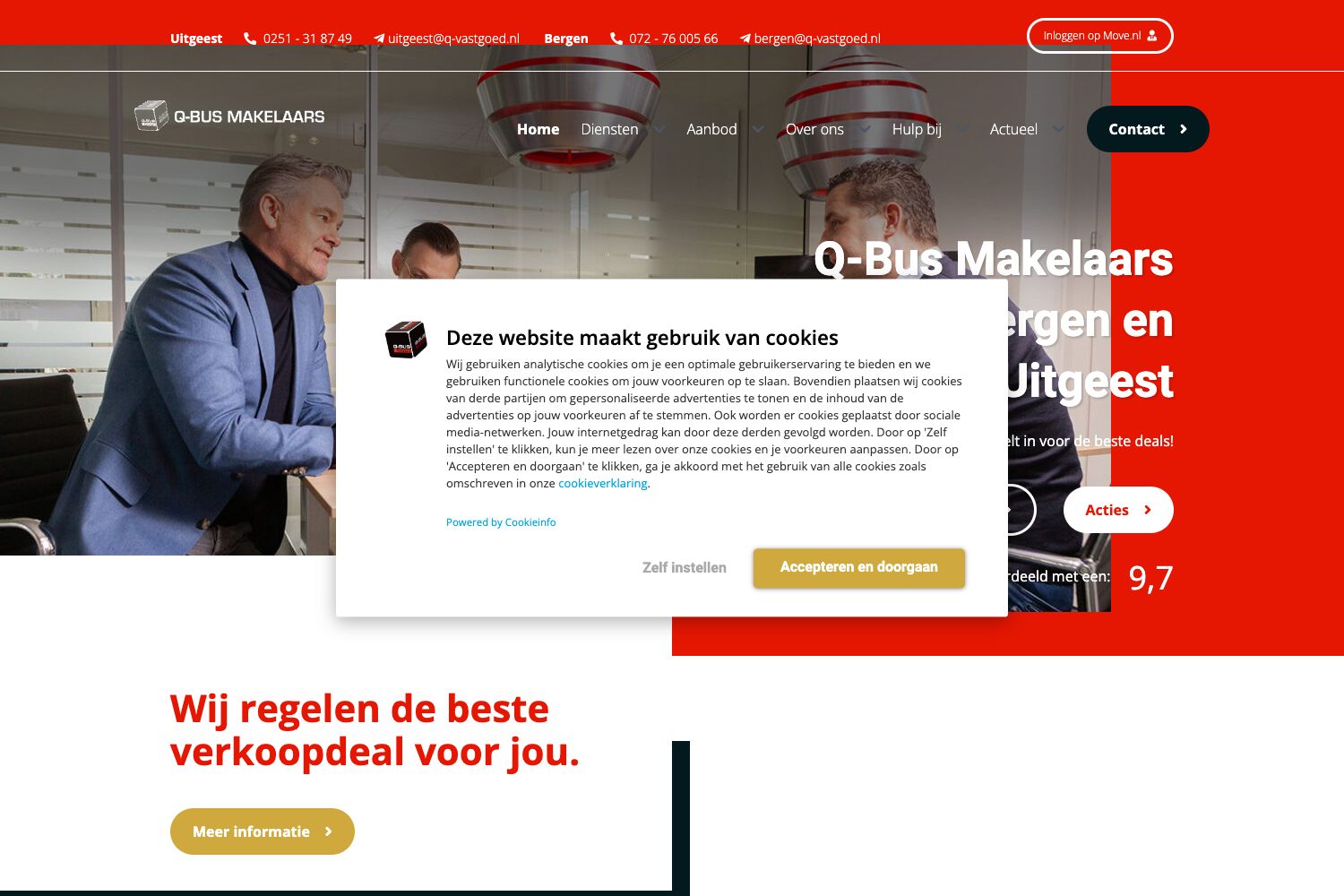 Website screenshot https://q-vastgoed.nl