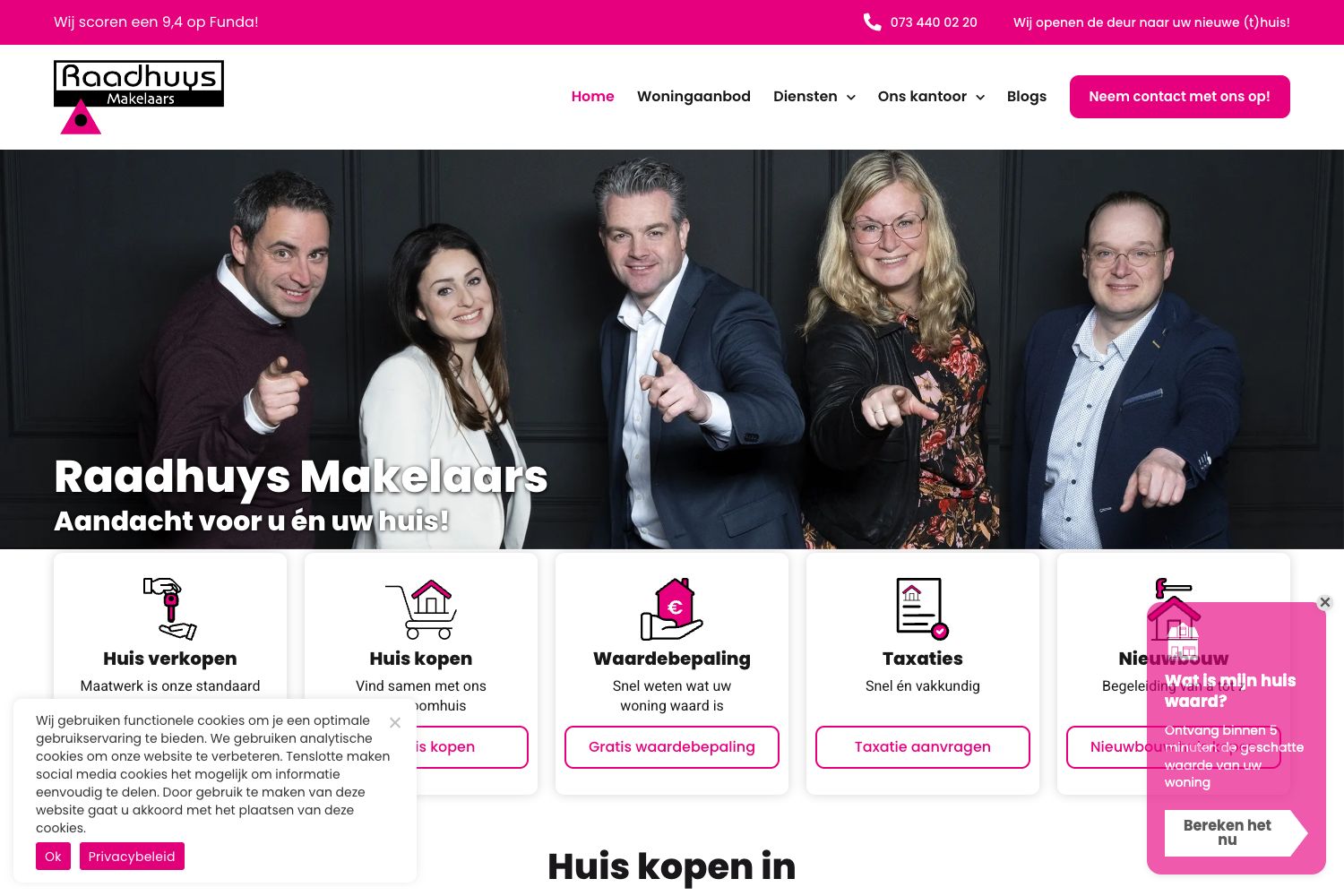 Website screenshot https://raadhuysmakelaars.nl