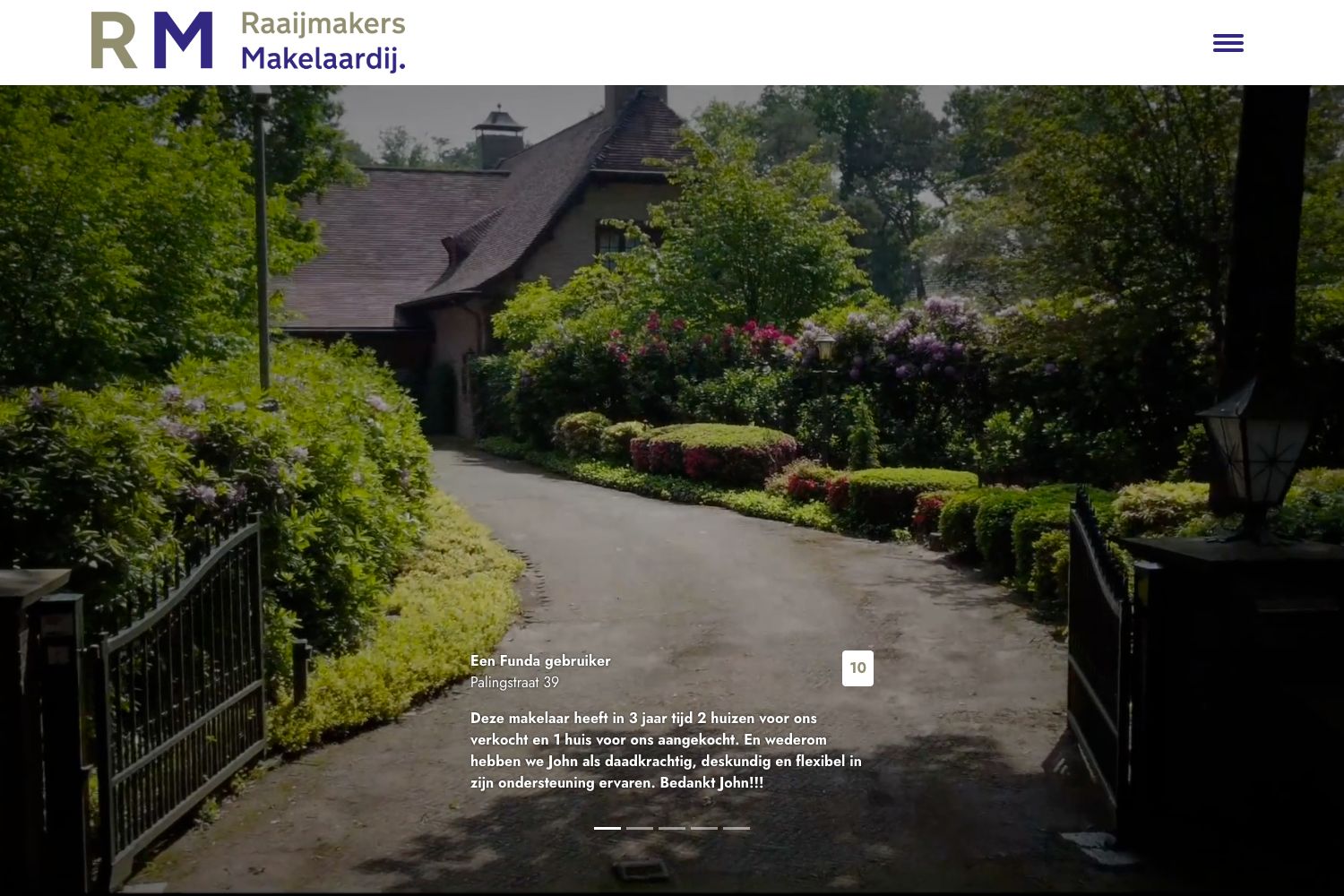 Website screenshot https://raaijmakersmakelaardij.nl