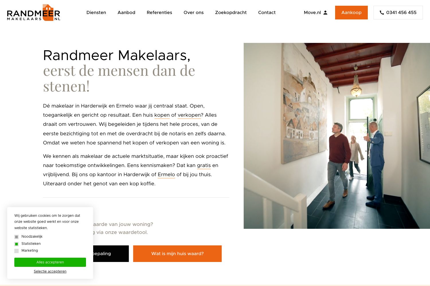 Website screenshot https://randmeermakelaars.nl