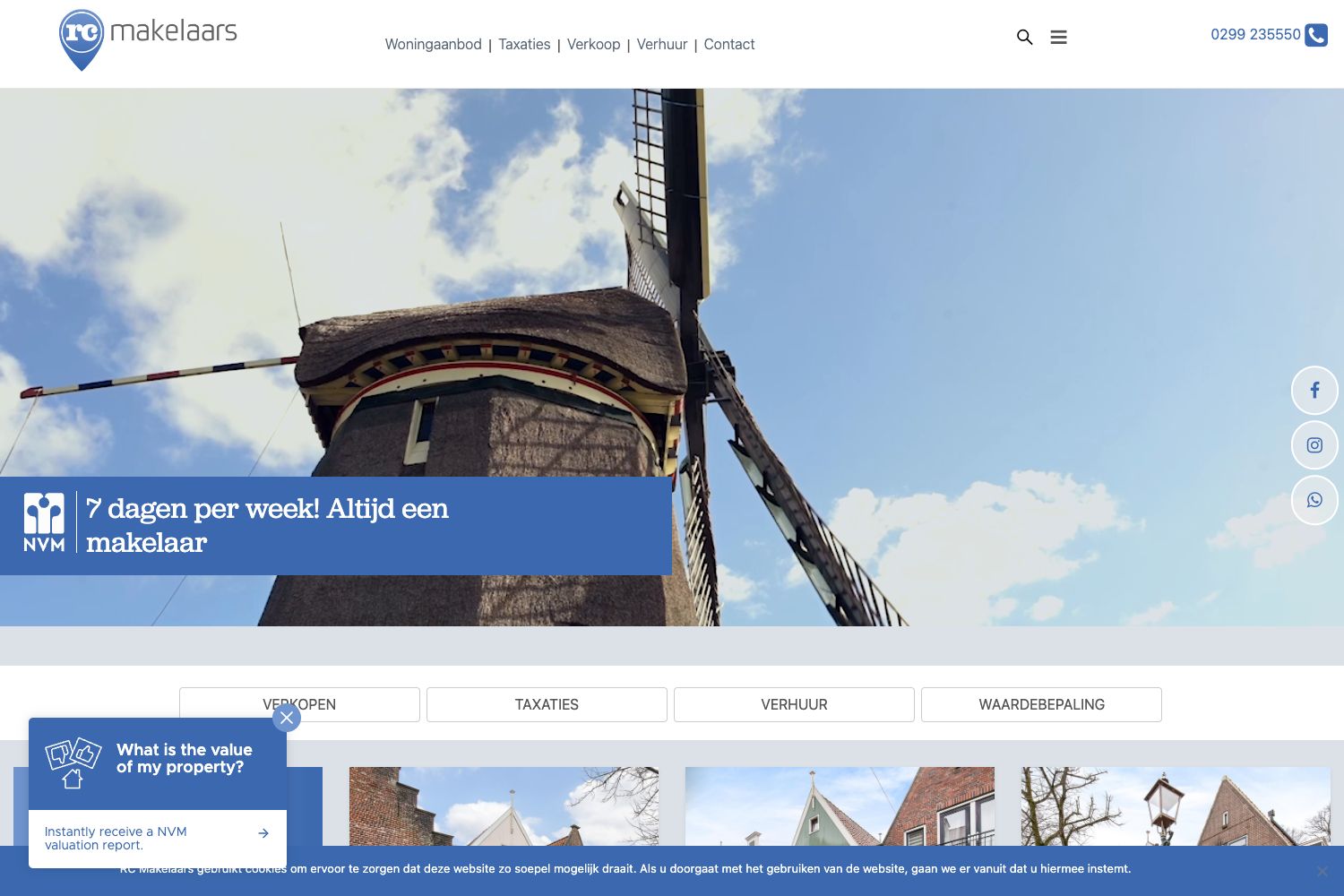 Website screenshot https://rcmakelaars.nl