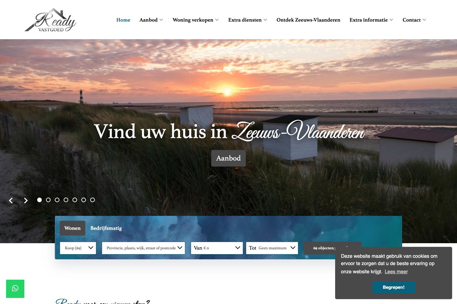 Website screenshot https://readyvastgoed.nl