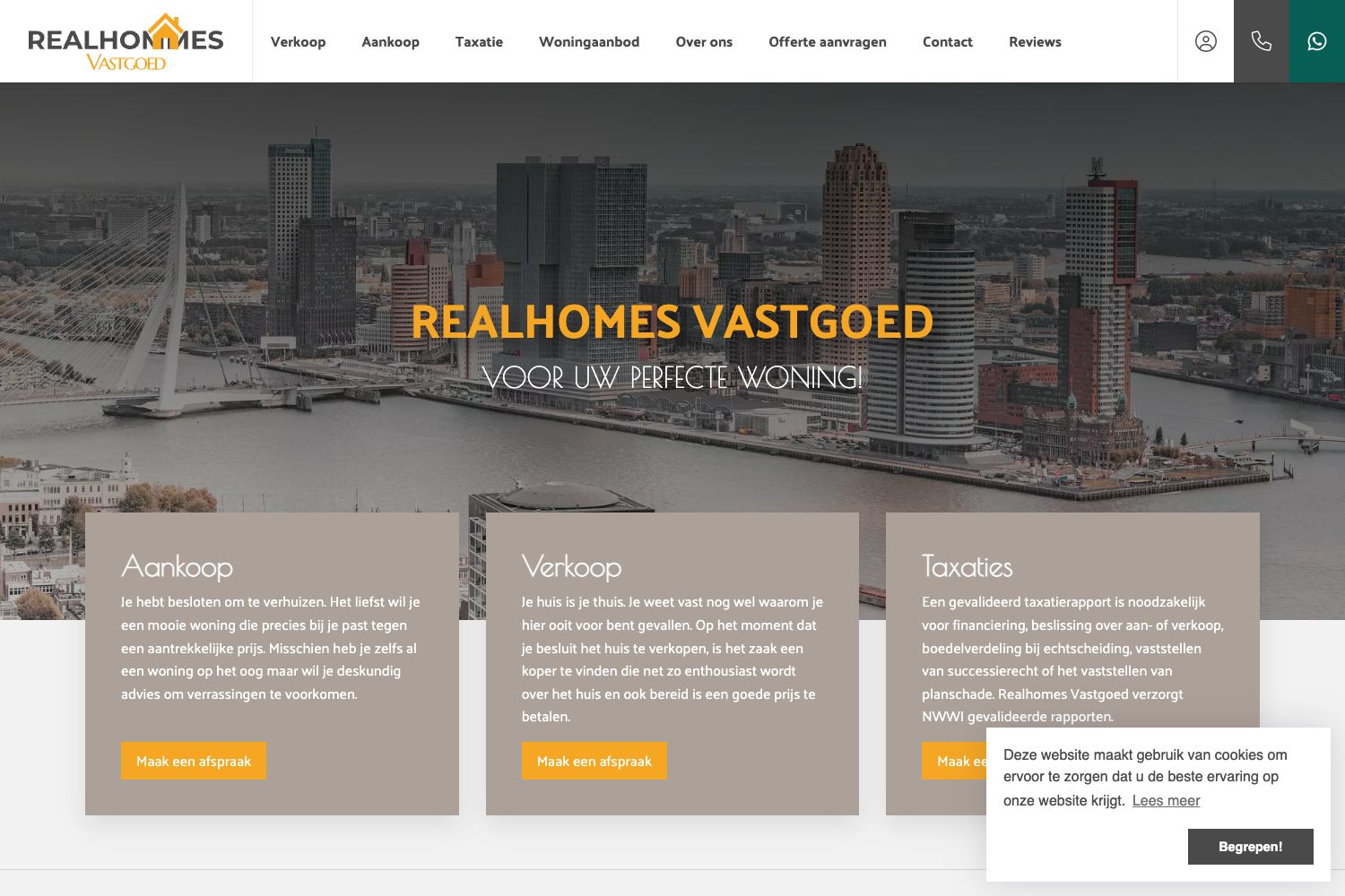 Website screenshot https://realhomesvastgoed.nl