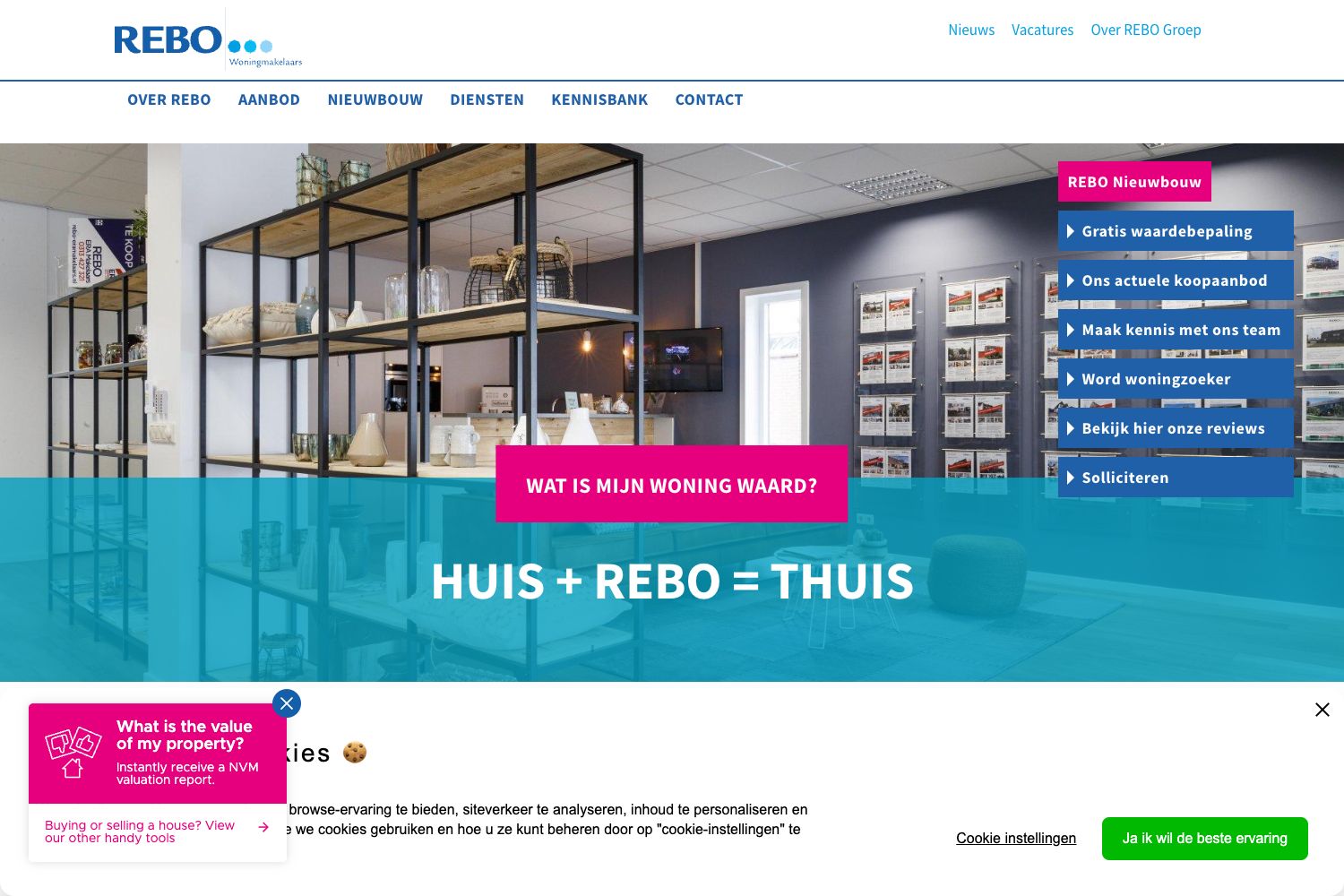 Website screenshot https://rebowoningmakelaars.nl