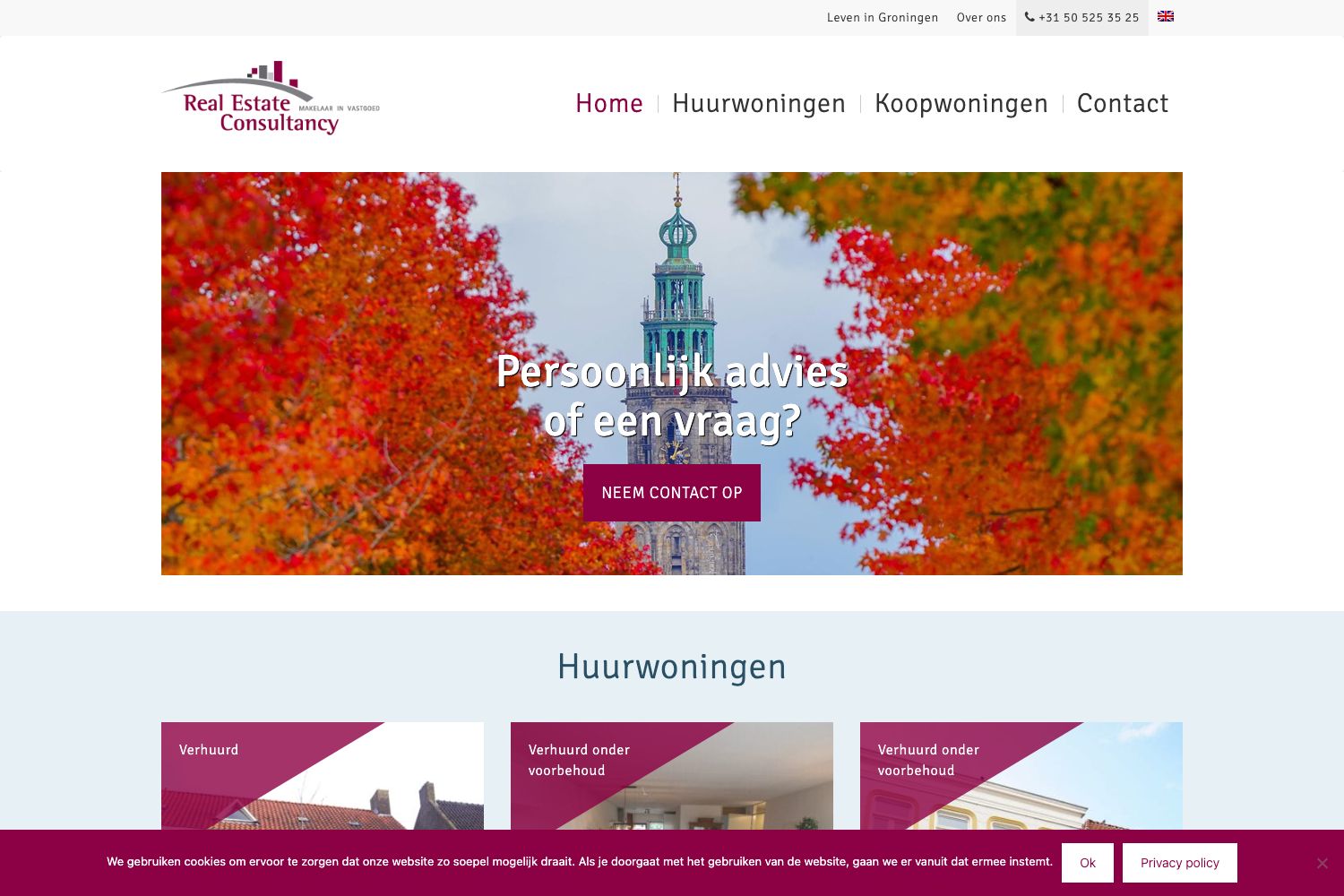 Website screenshot https://recvastgoed.nl