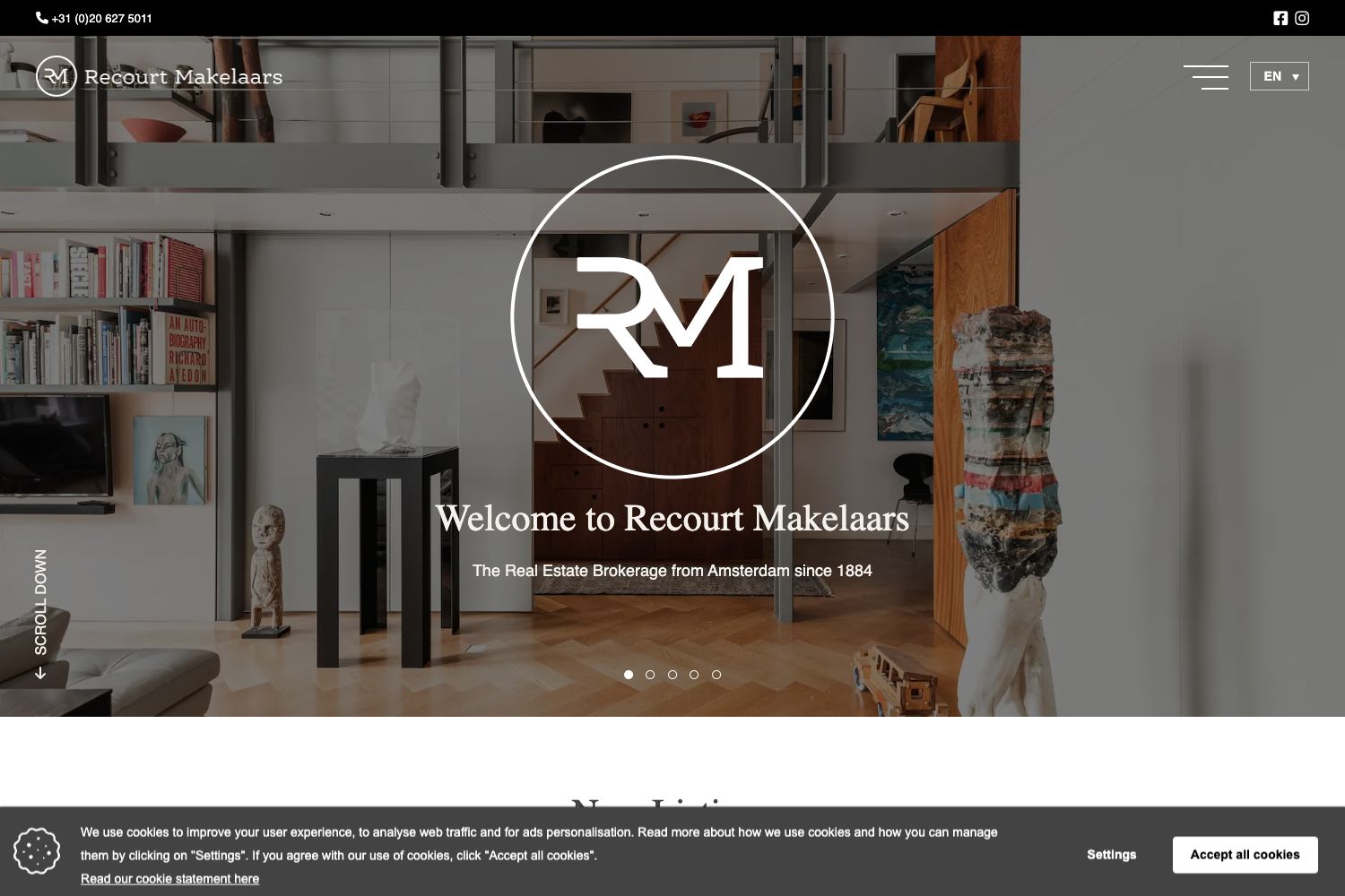 Website screenshot https://recourtmakelaars.nl