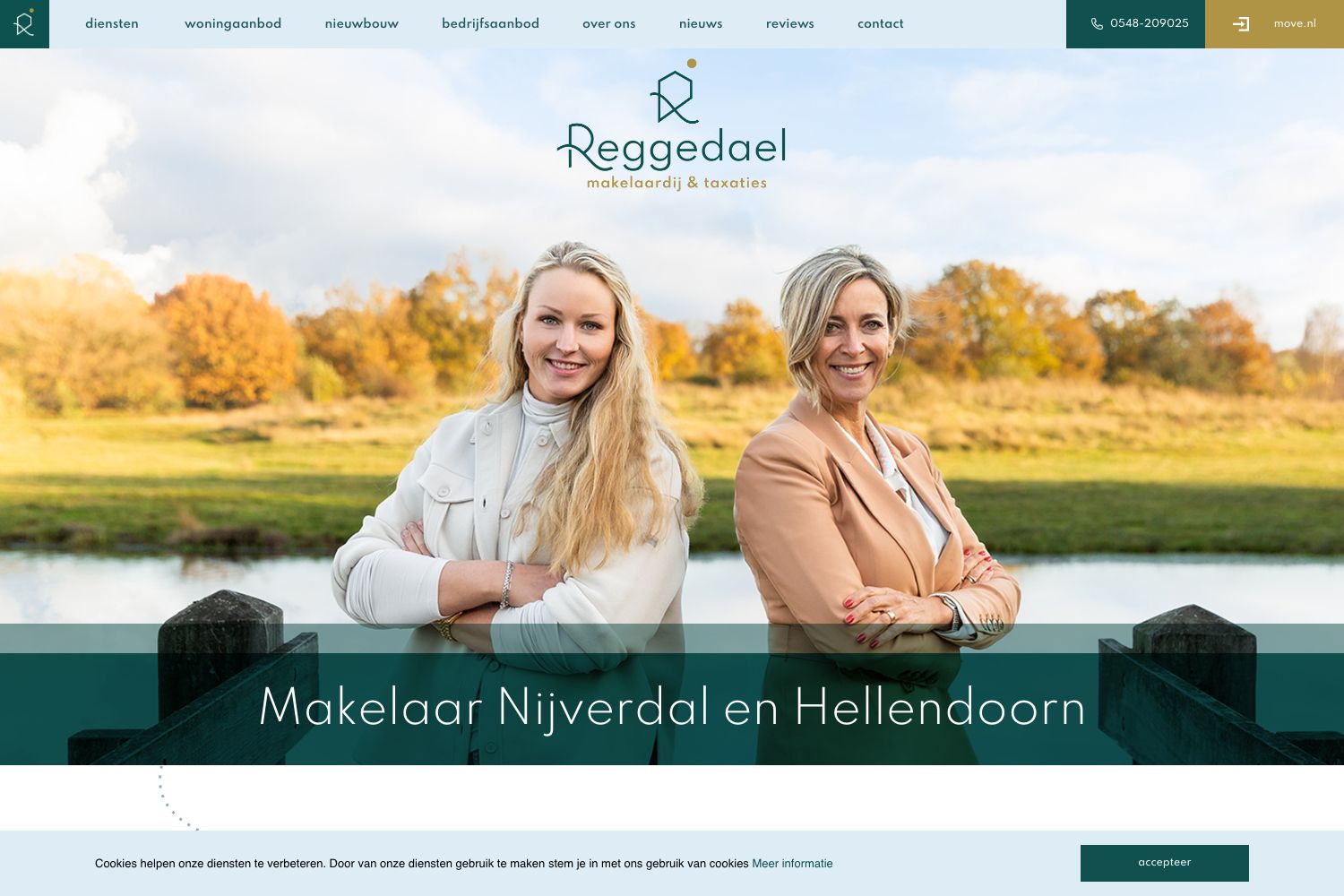 Website screenshot https://reggedael.nl