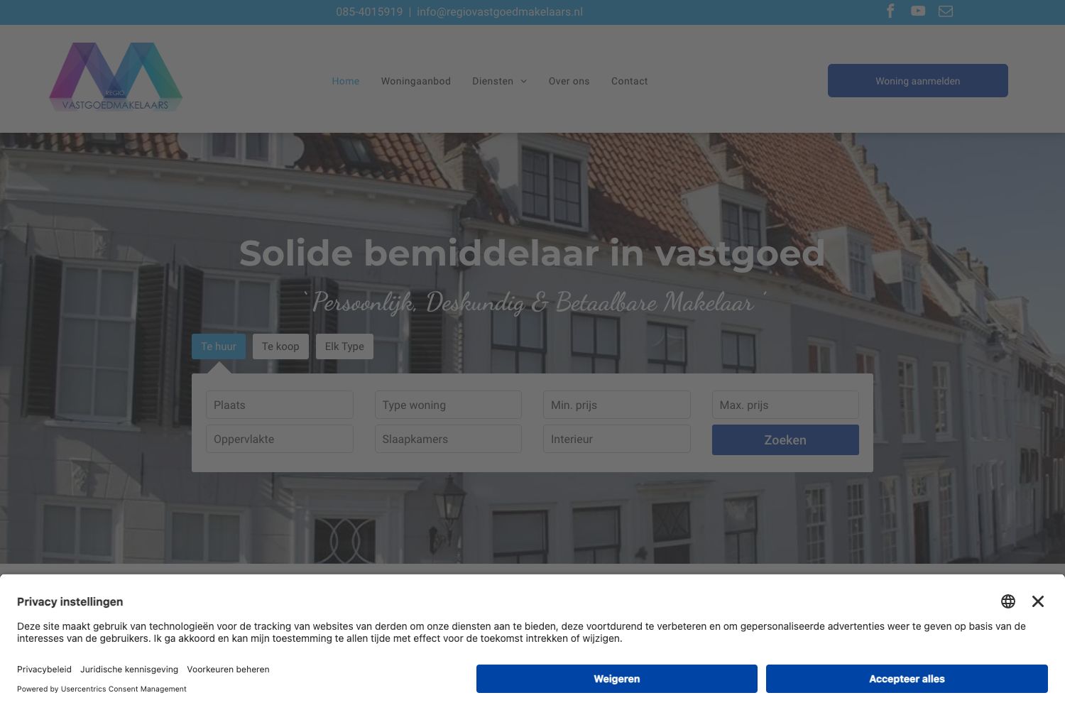 Website screenshot https://regiovastgoedmakelaars.nl