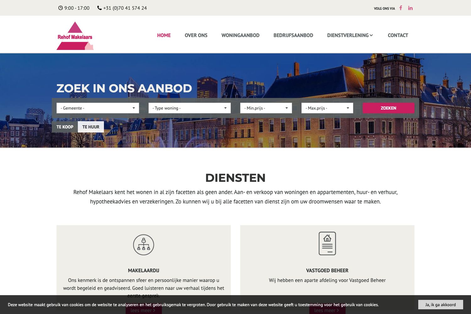 Website screenshot https://rehofmakelaars.nl