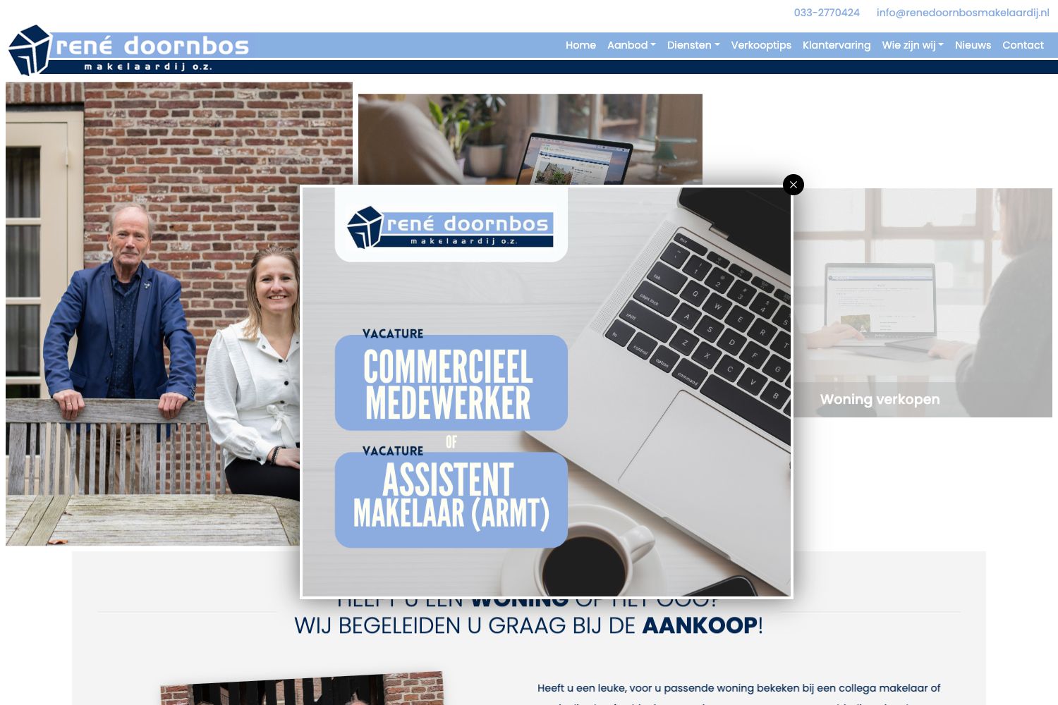 Website screenshot https://renedoornbosmakelaardij.nl