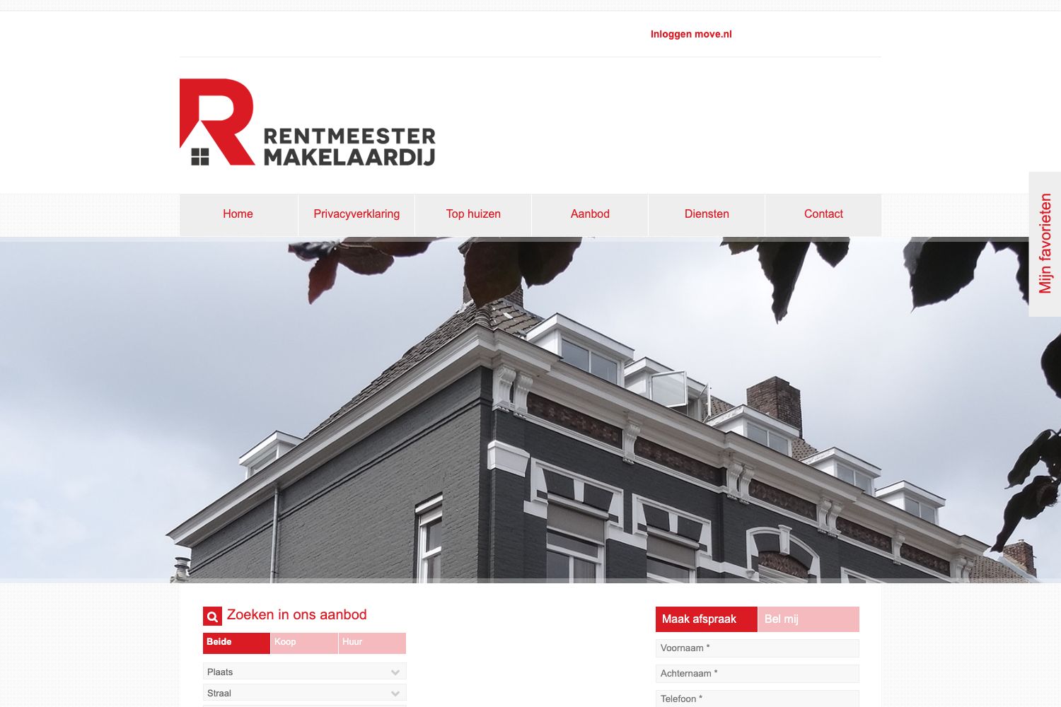 Website screenshot https://rentmeestermakelaardij.nl