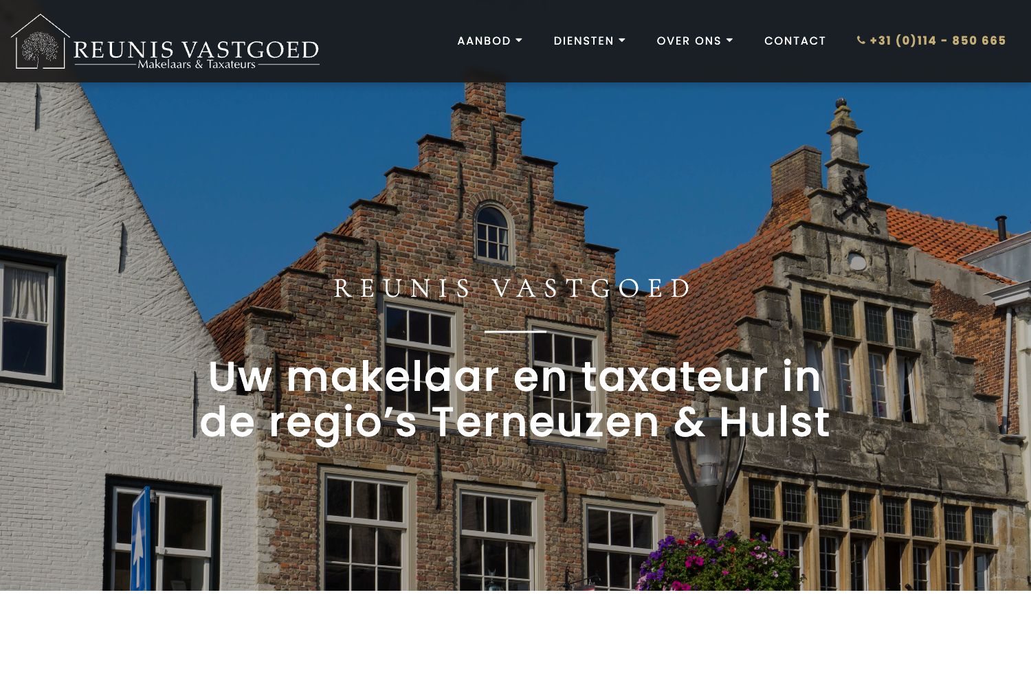 Website screenshot https://reunisvastgoed.nl