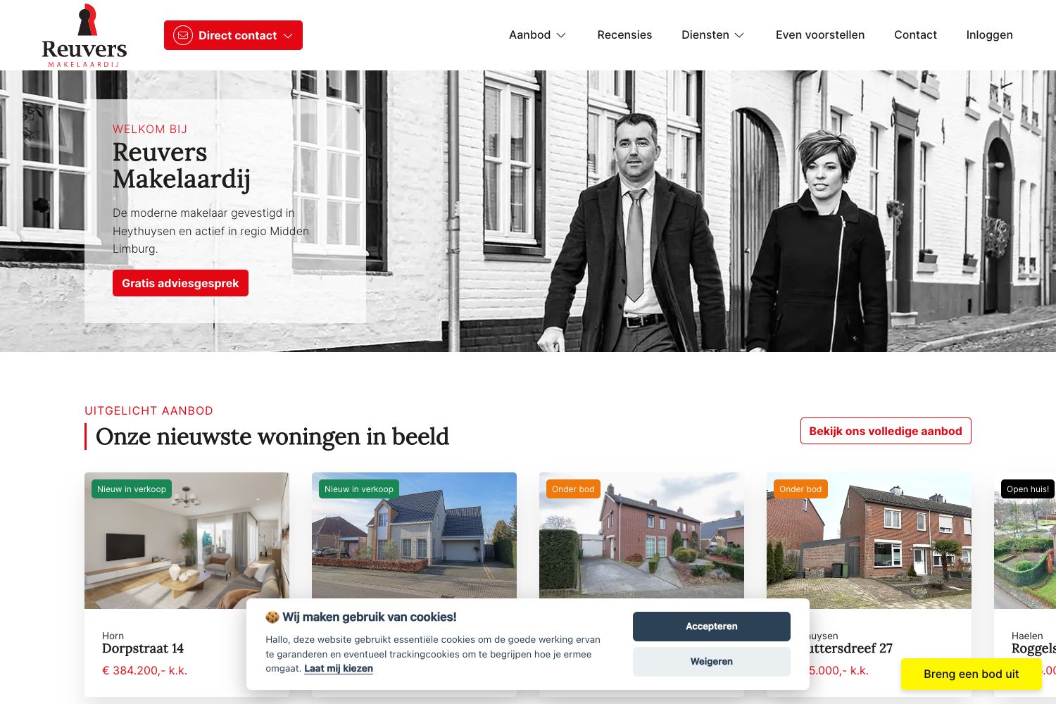 Website screenshot https://reuversmakelaardij.nl