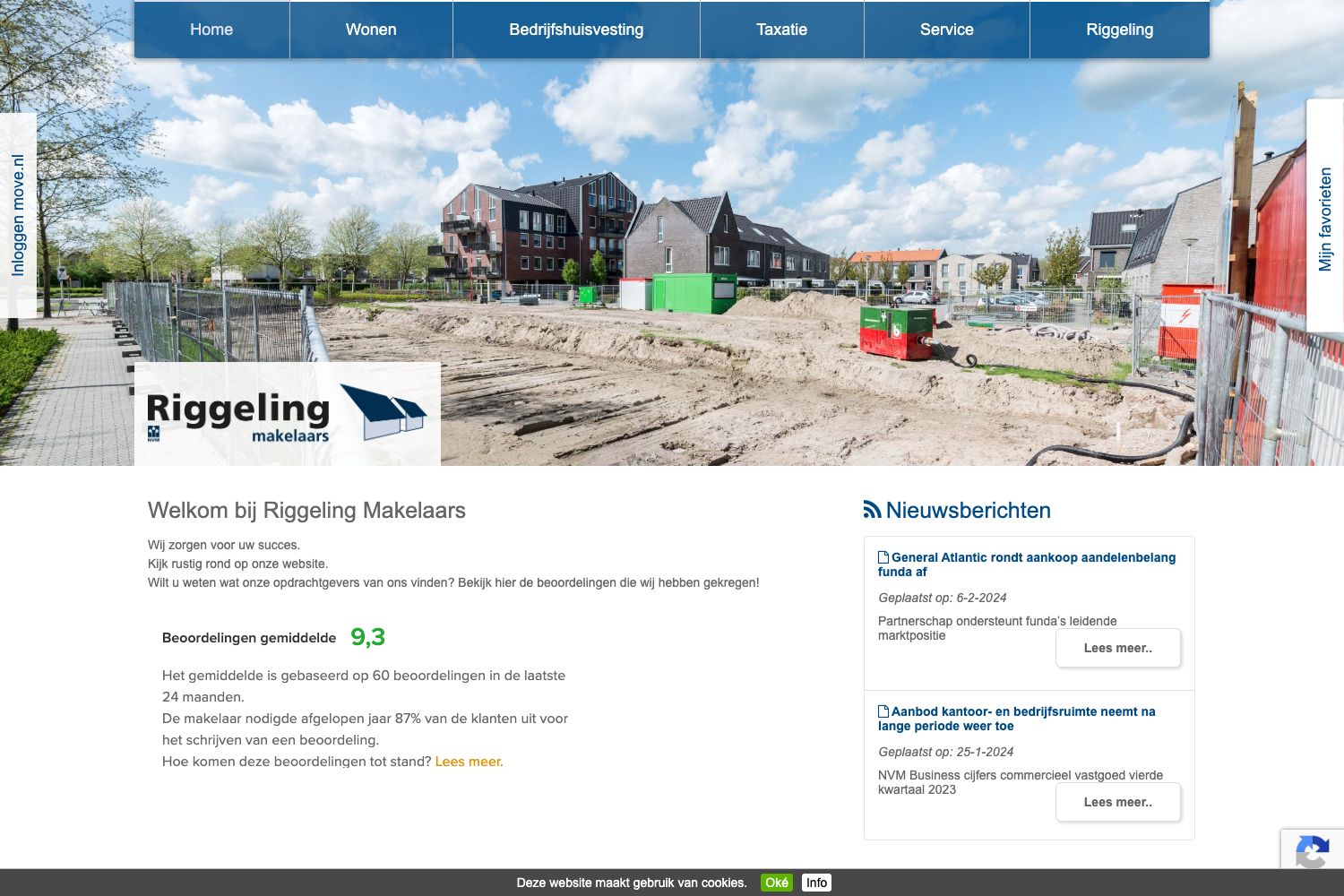 Website screenshot https://riggelingmakelaars.nl