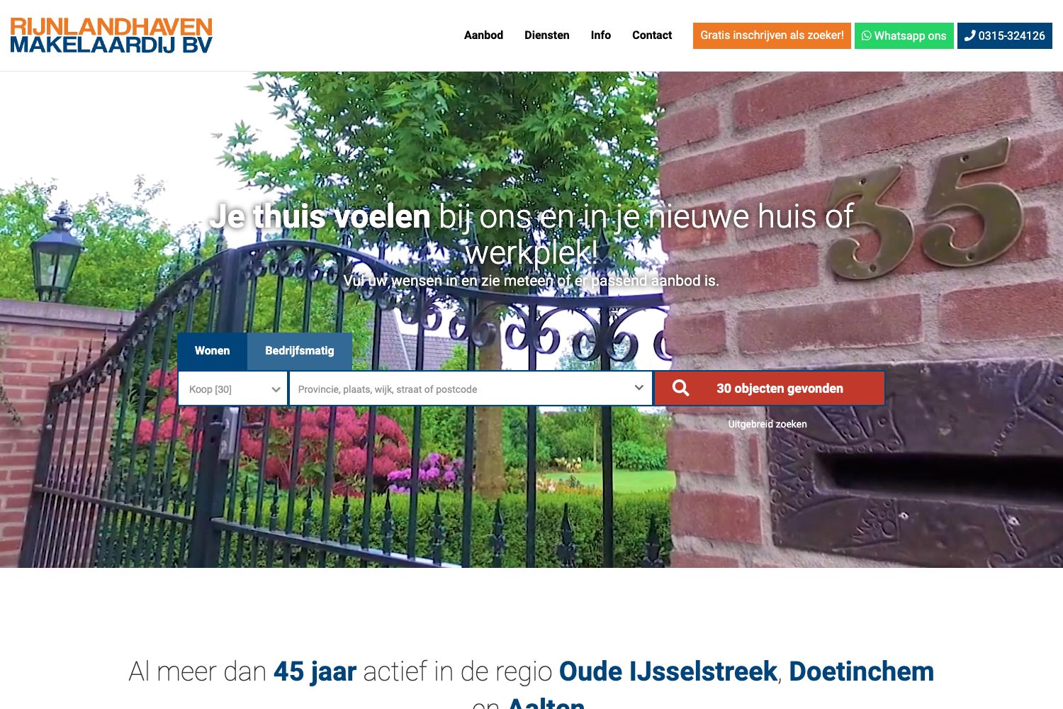 Website screenshot https://rijnlandhaven.nl