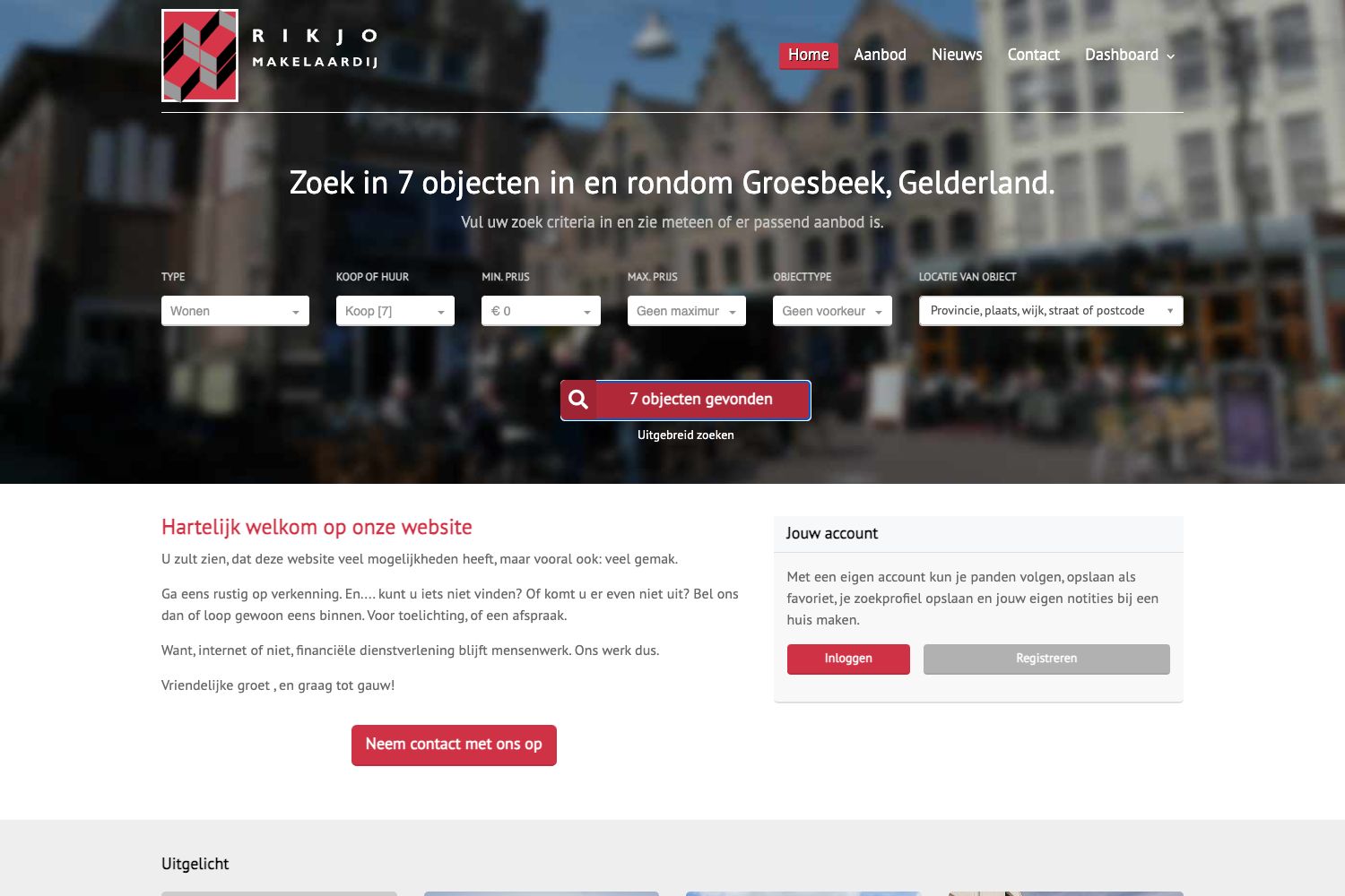 Website screenshot https://rikjomakelaardij.nl