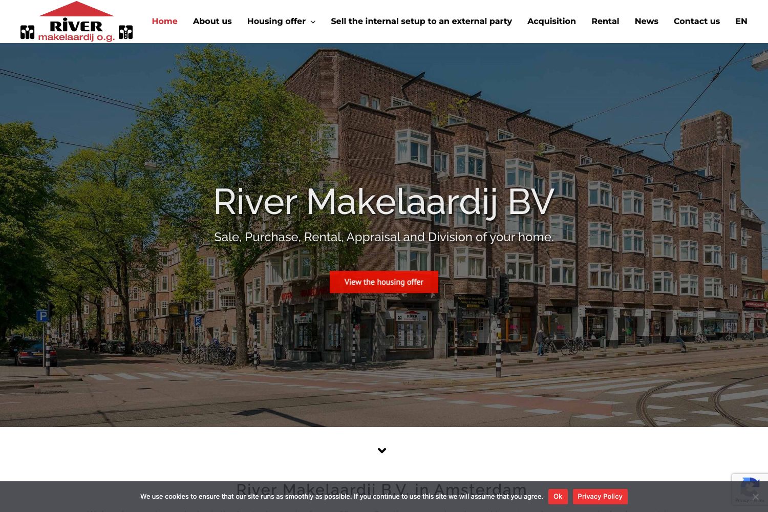 Website screenshot https://rivermakelaardij.nl