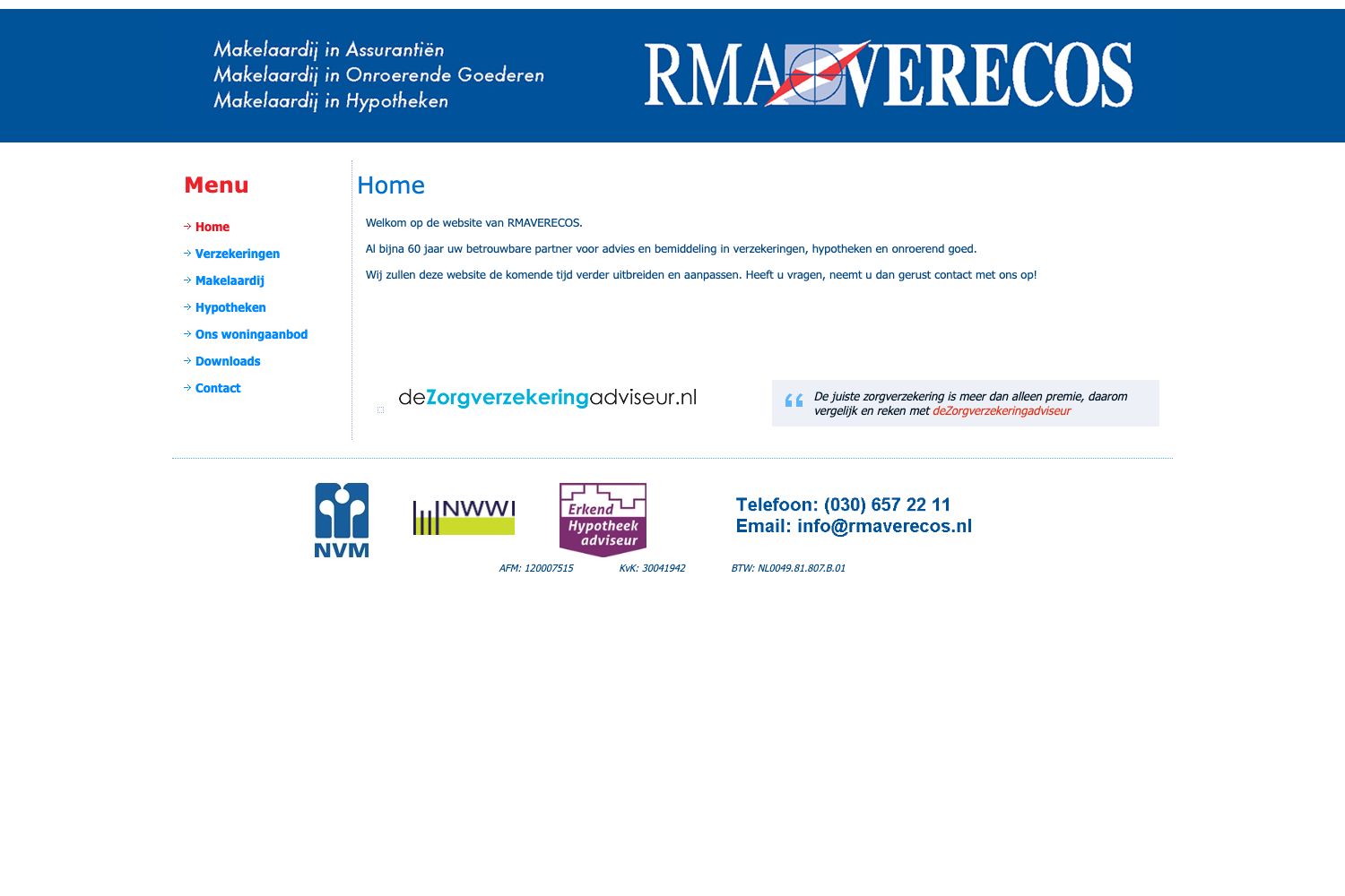 Website screenshot https://rmaverecos.nl