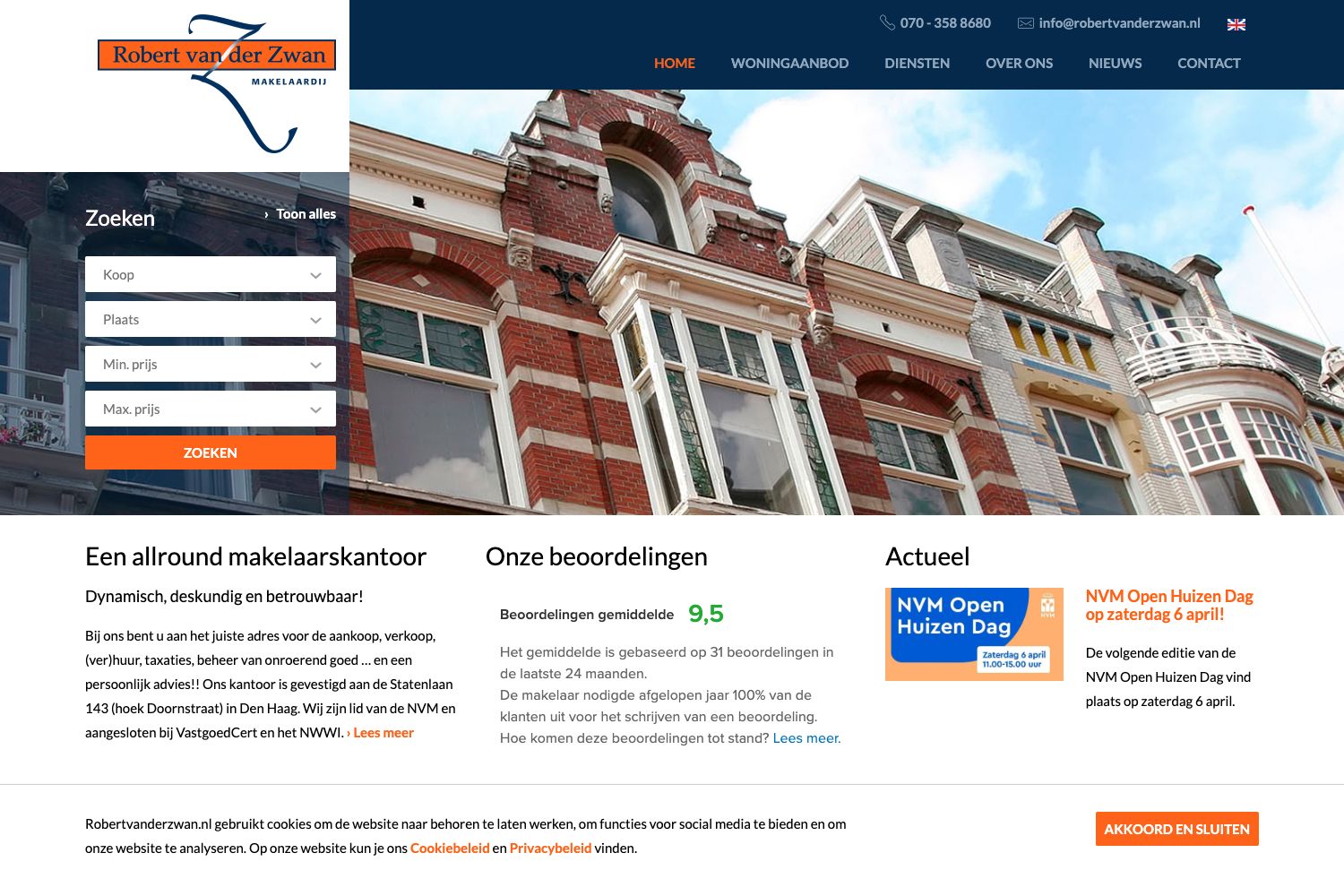 Website screenshot https://robertvanderzwan.nl