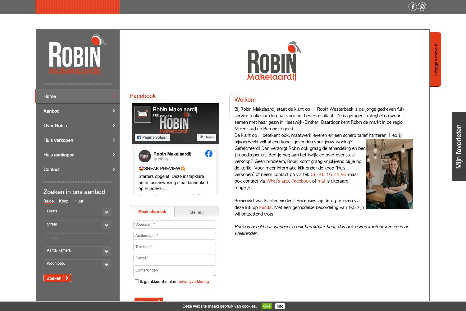Website screenshot https://robinmakelaardij.nl