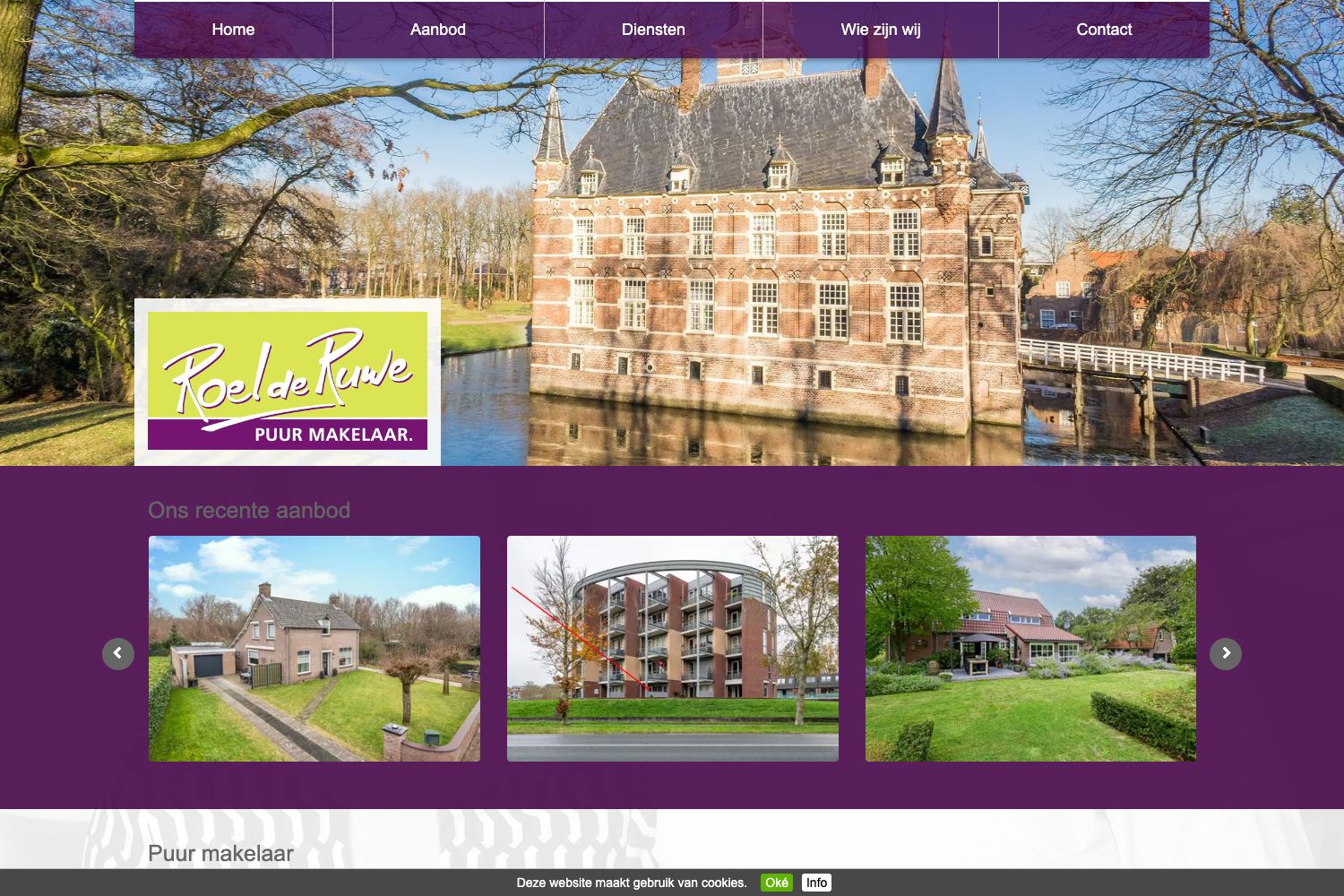 Website screenshot https://roelderuwe.nl