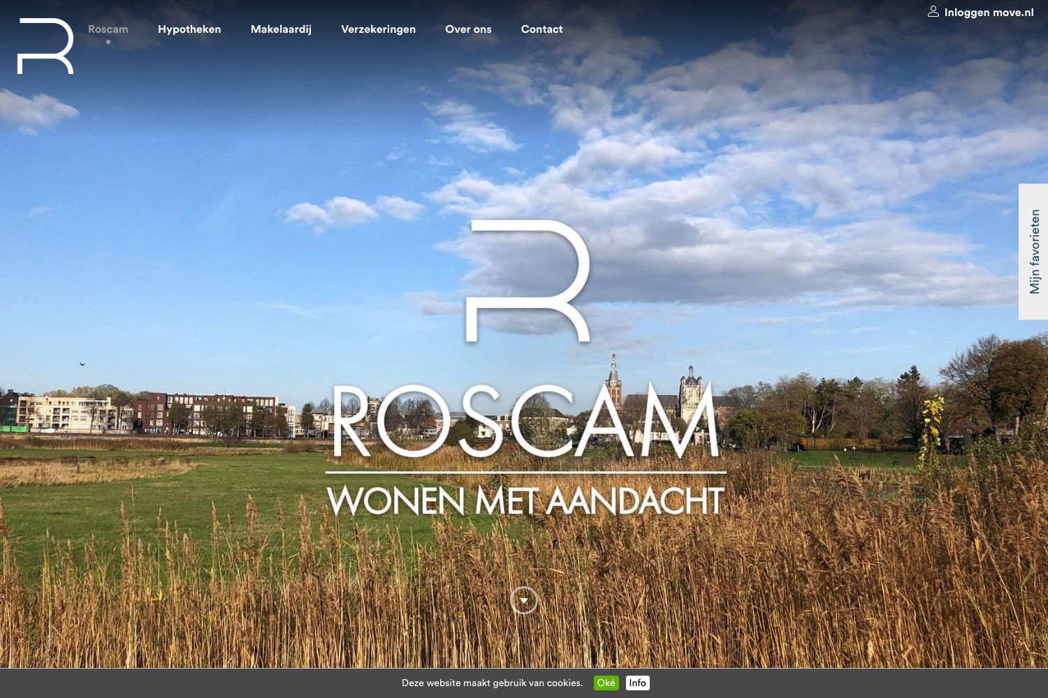 Website screenshot https://roscamwonen.nl