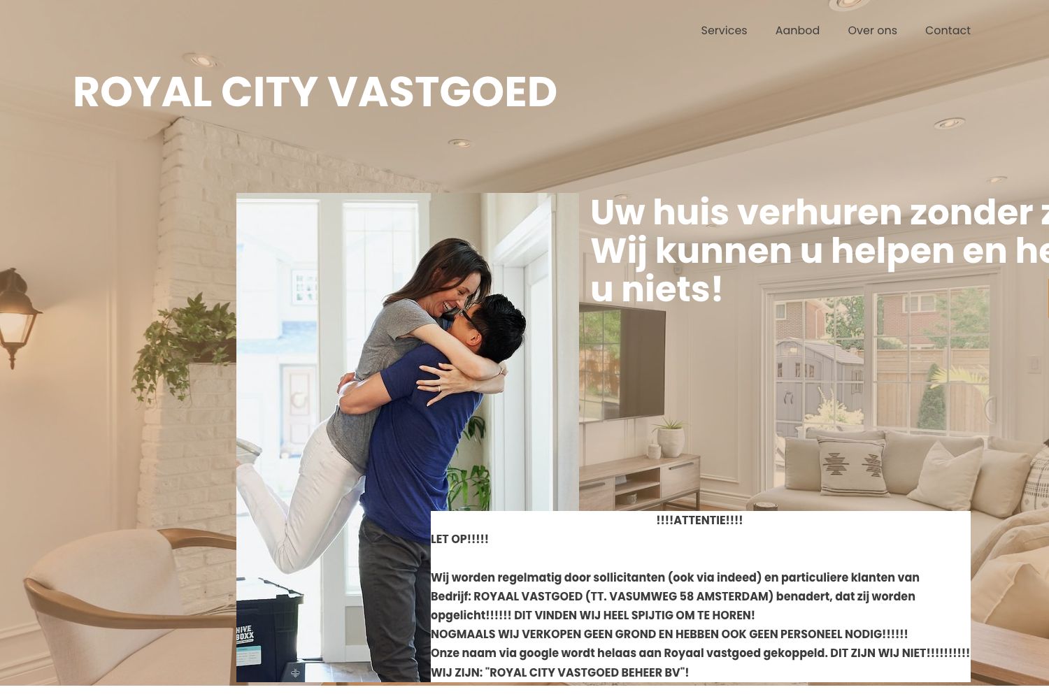 Website screenshot https://royalcityvastgoedbeheer.nl