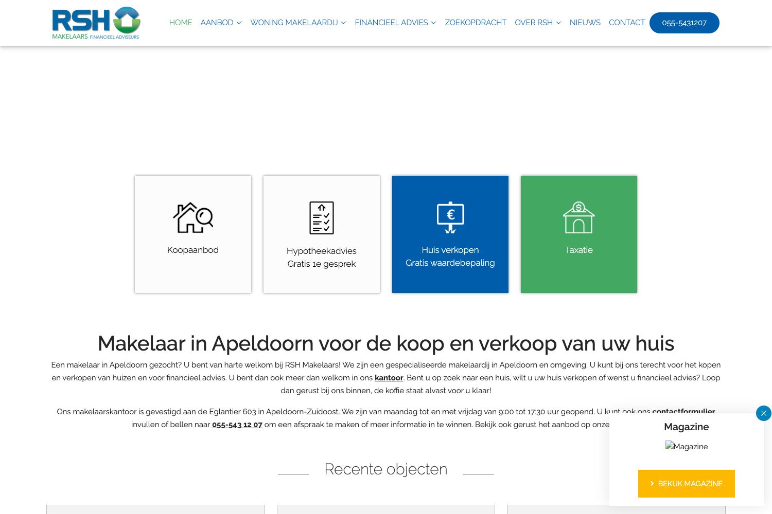 Website screenshot https://rshmakelaars.nl