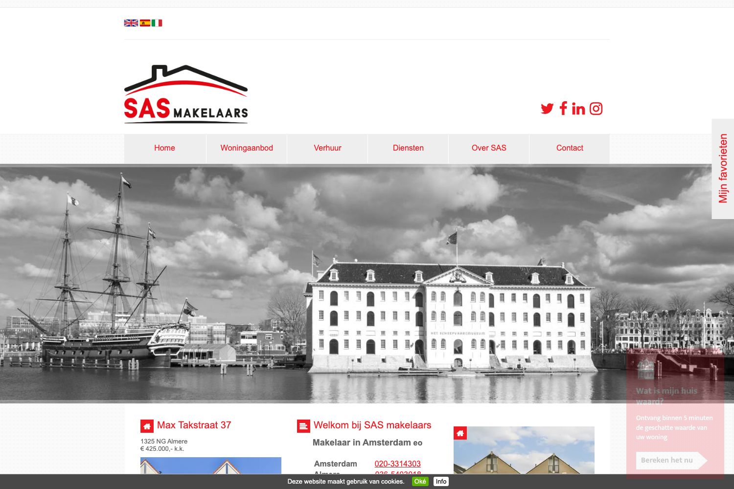 Website screenshot https://sasmakelaars.nl